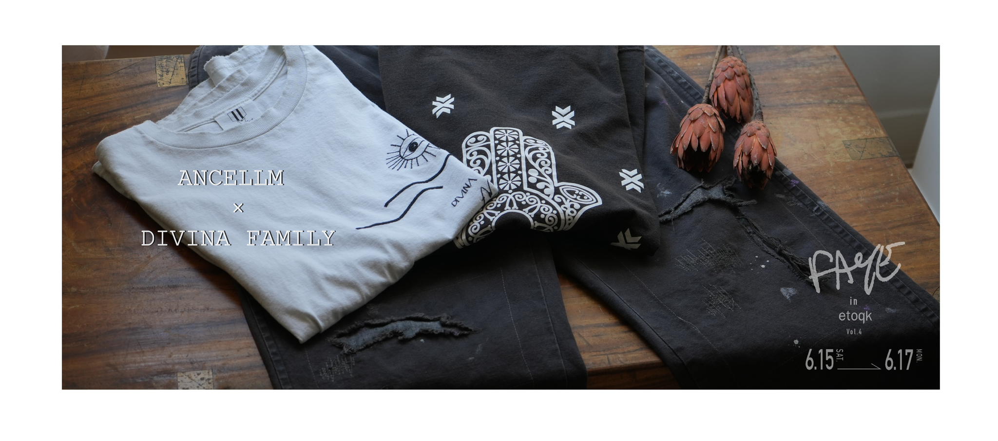 ANCELLM × DIVINA FAMILY T-SHIRT ダメージtシャツ ANCELLM × DIVINA FAMILY 】LIMITED ITEM LAUNCH！