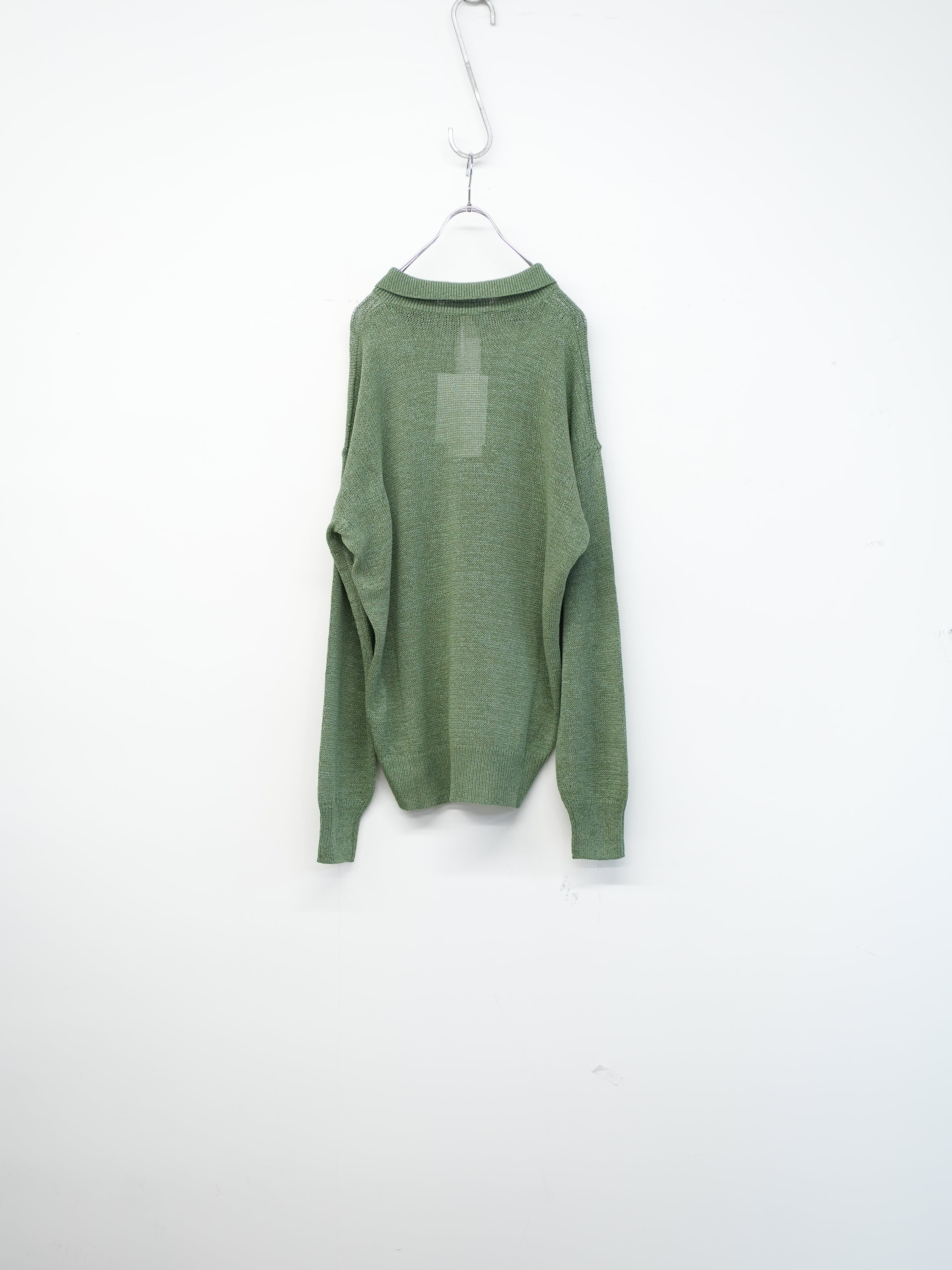 WASHI PAPER POLO SWEATER(Sauge)