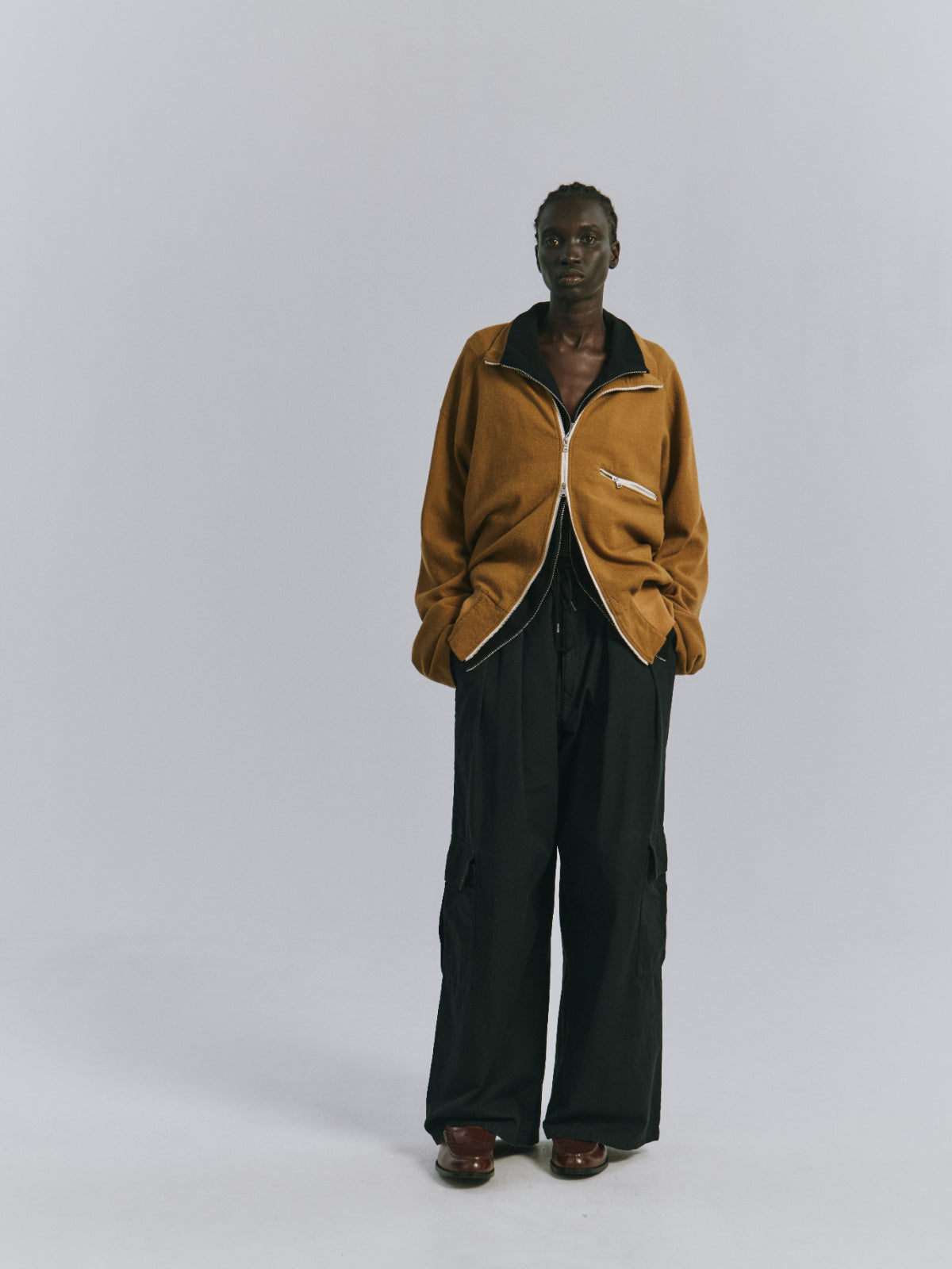 POPLIN CARGO PANTS(BLACK)