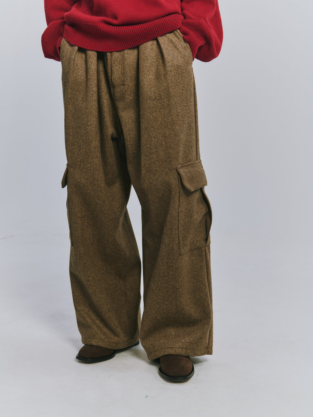 WOOL BLANCKET CARGO PANTS(D.BROWN)