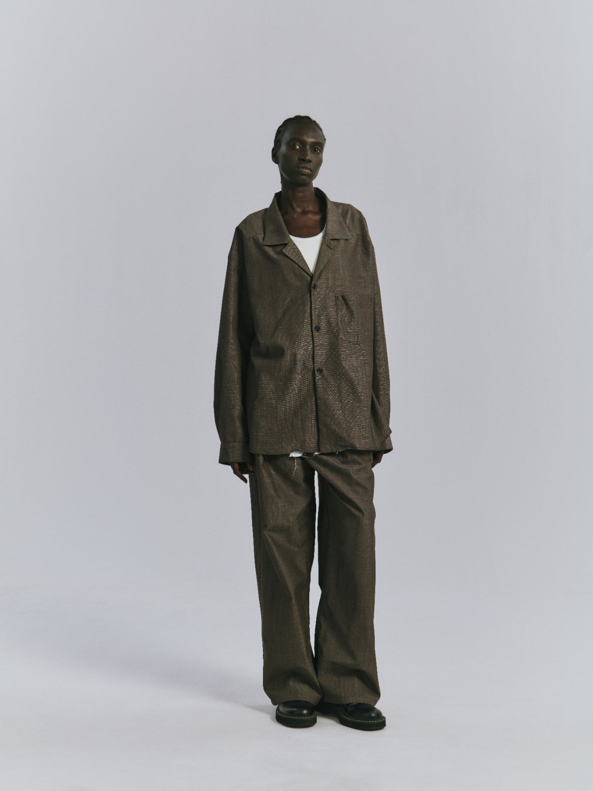 WOOL HAKEME TAILORED SHIRT(BROWN)