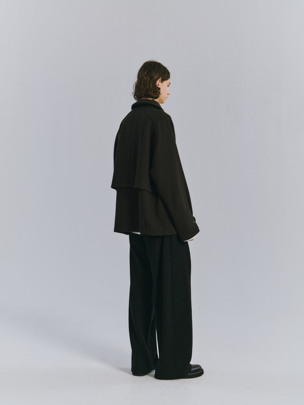 WOOL CUT SLACKS(BLACK)