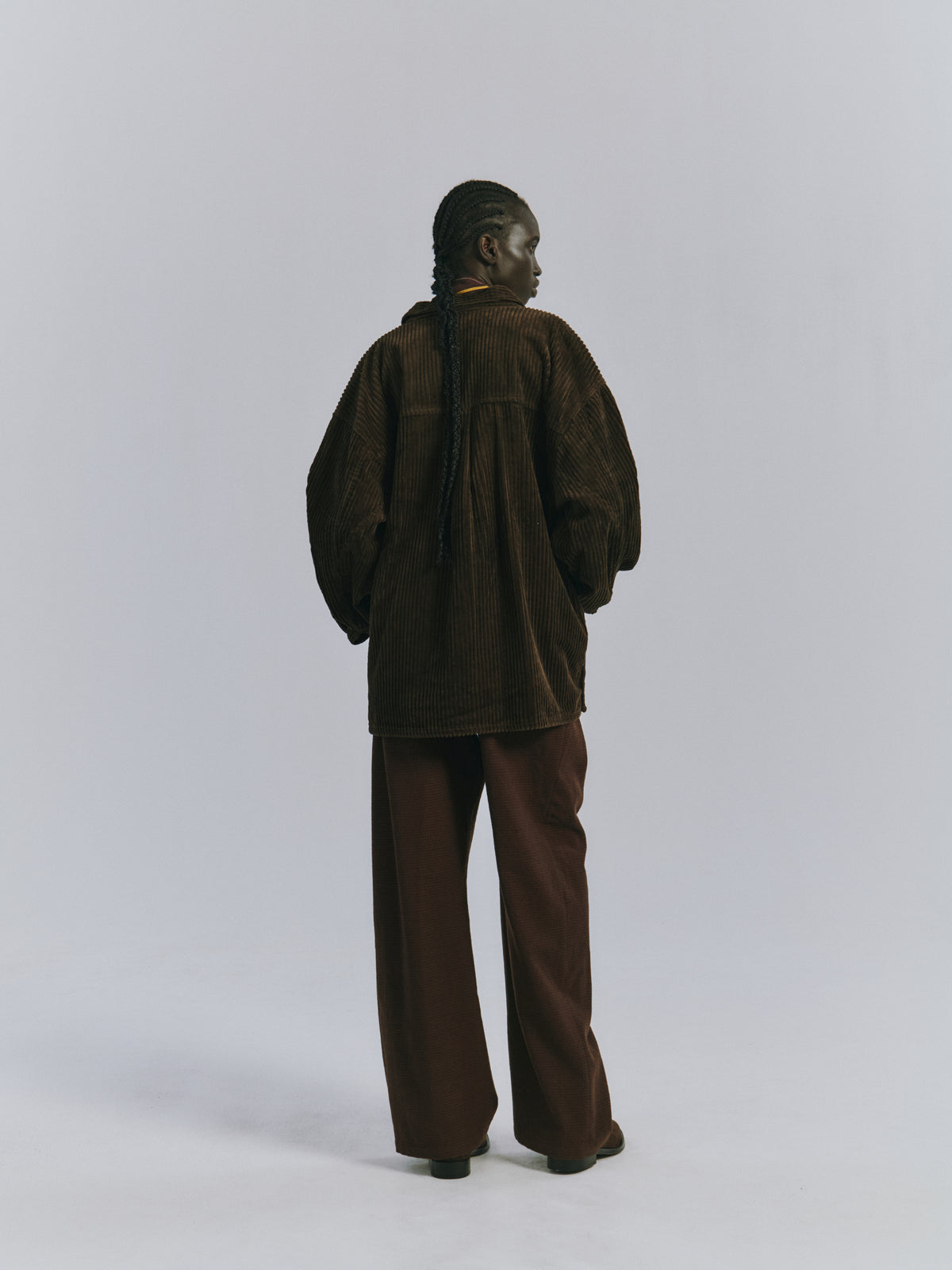 CORDUROY OPEN COLLAR SHIRT(IVORY)