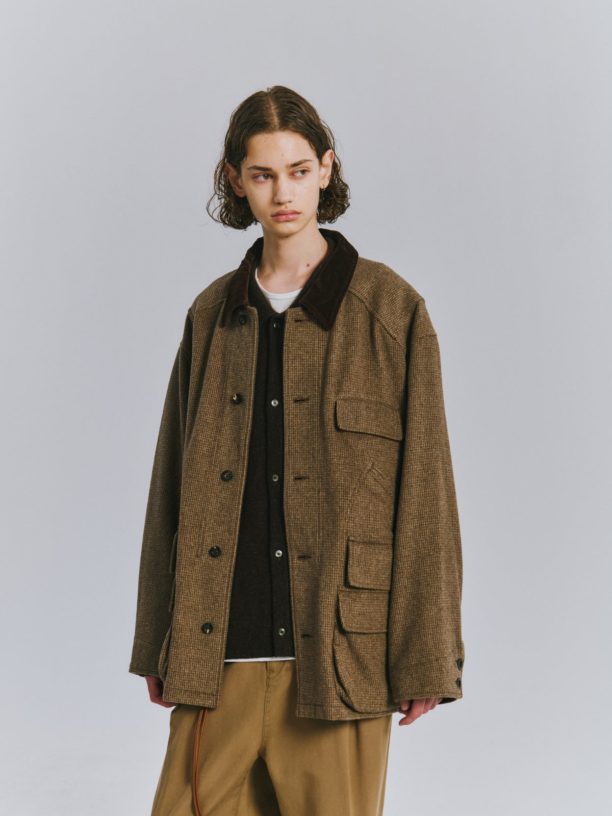 WOOL BLANKET HUNTING JACKET(D.BROWN)