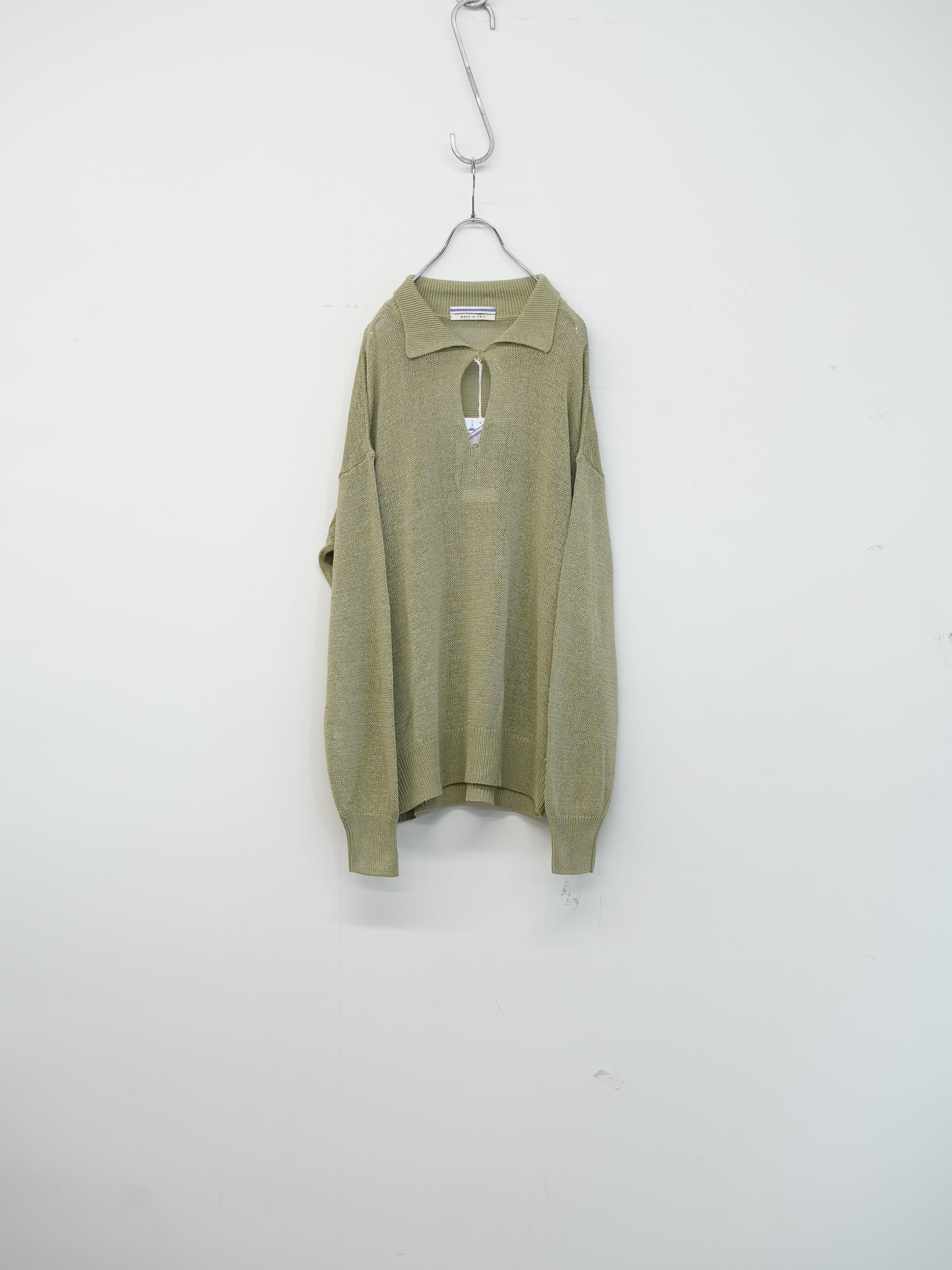 WASHI PAPER POLO SWEATER(Light khaki)