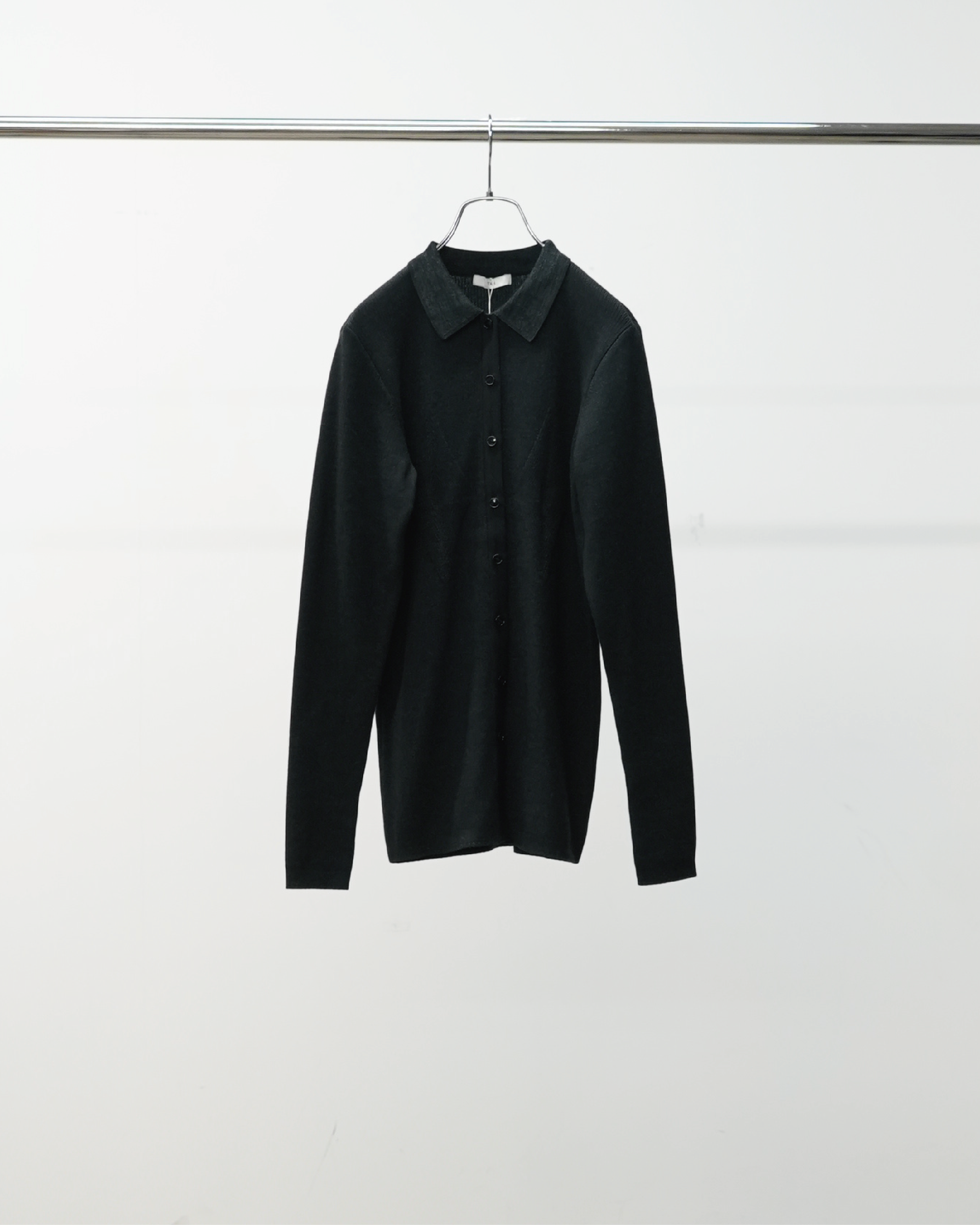 SMOOTH TENCEL WOOL KNIT DIA PATTERN SHIRTS