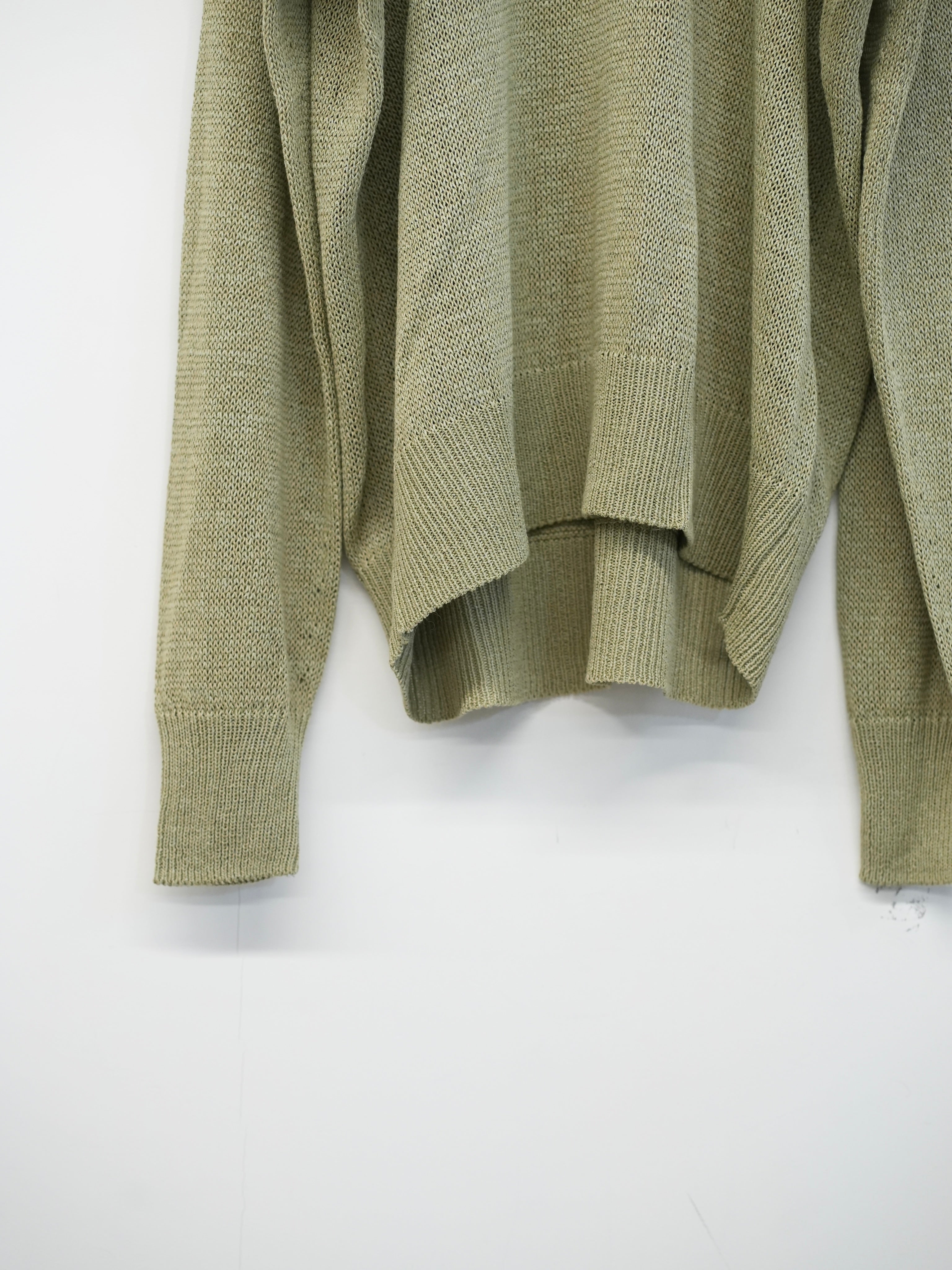 WASHI PAPER POLO SWEATER(Light khaki)