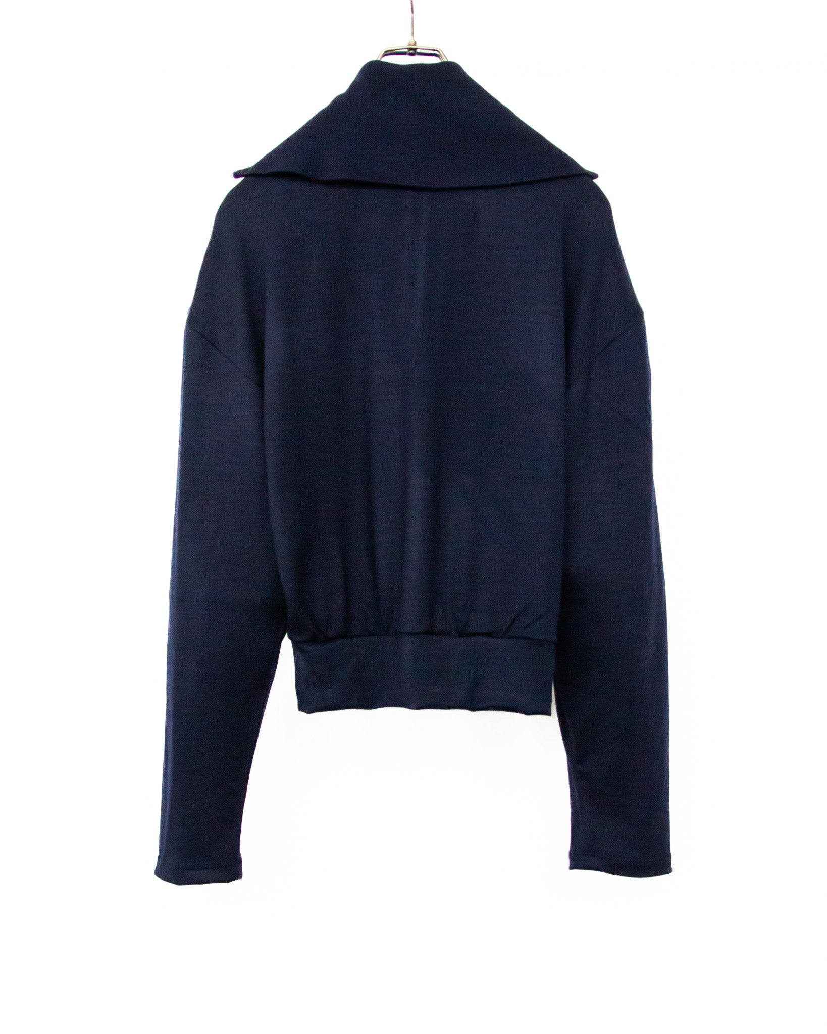 WASHABLE WOOL VOLUME SLEEVE JERSEY(NAVY)