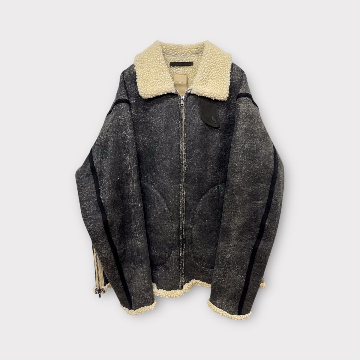CRACK WOOL BOA BOMBER JACKET