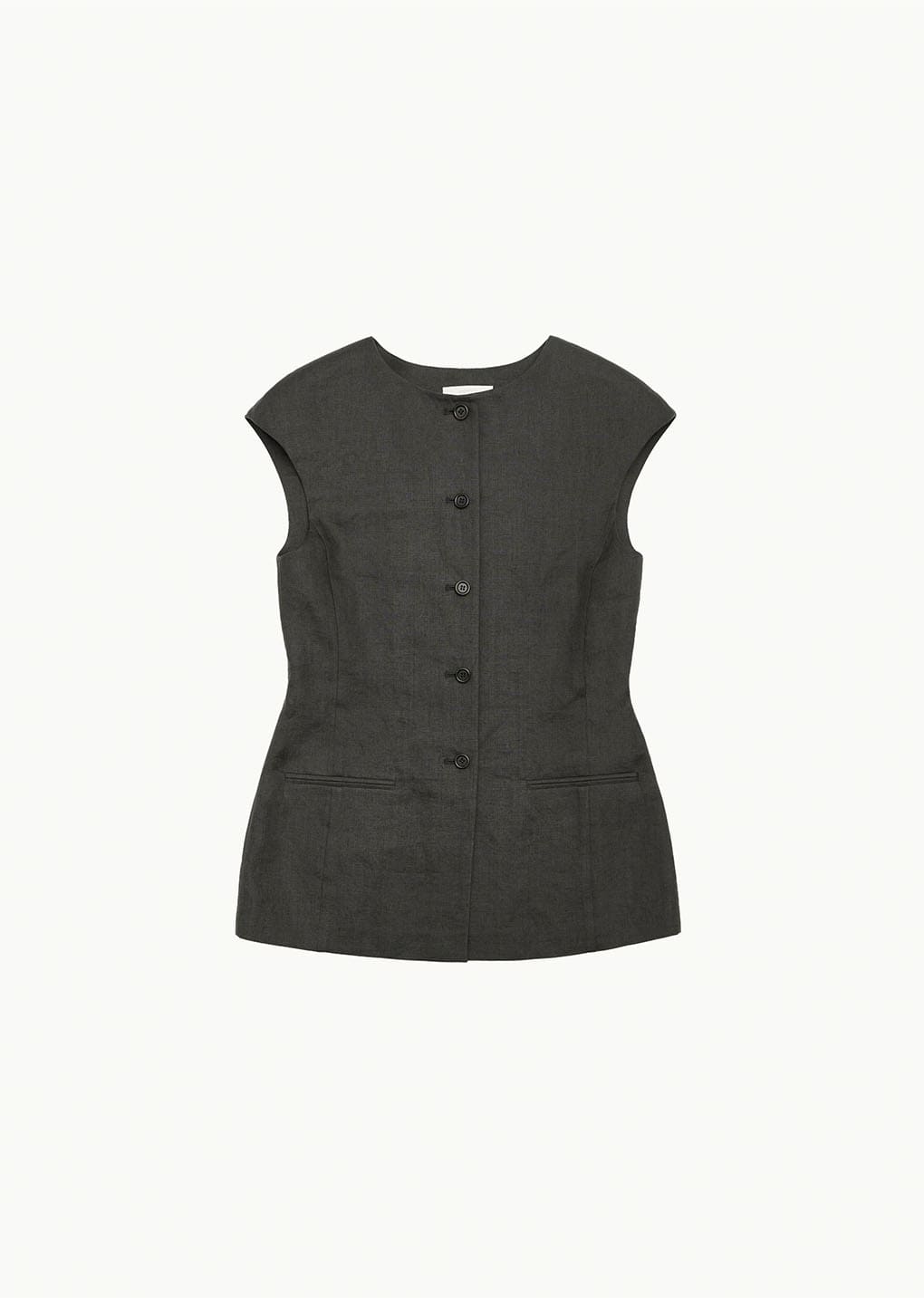 LINEN CURVED VEST