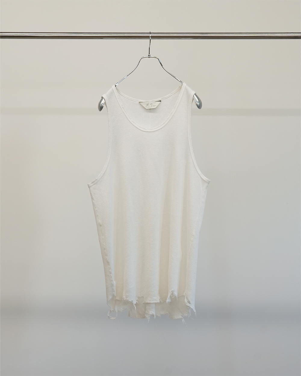 DAMAGE WAFFLE TANK TOP(WHITE)