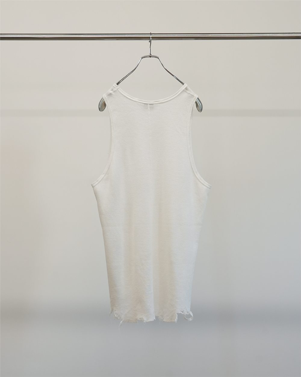 DAMAGE WAFFLE TANK TOP(WHITE)