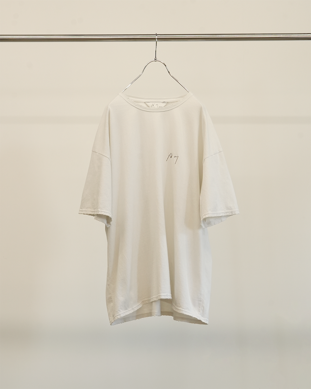 EMBROIDERY DYED T-SHIRT(WHITE)
