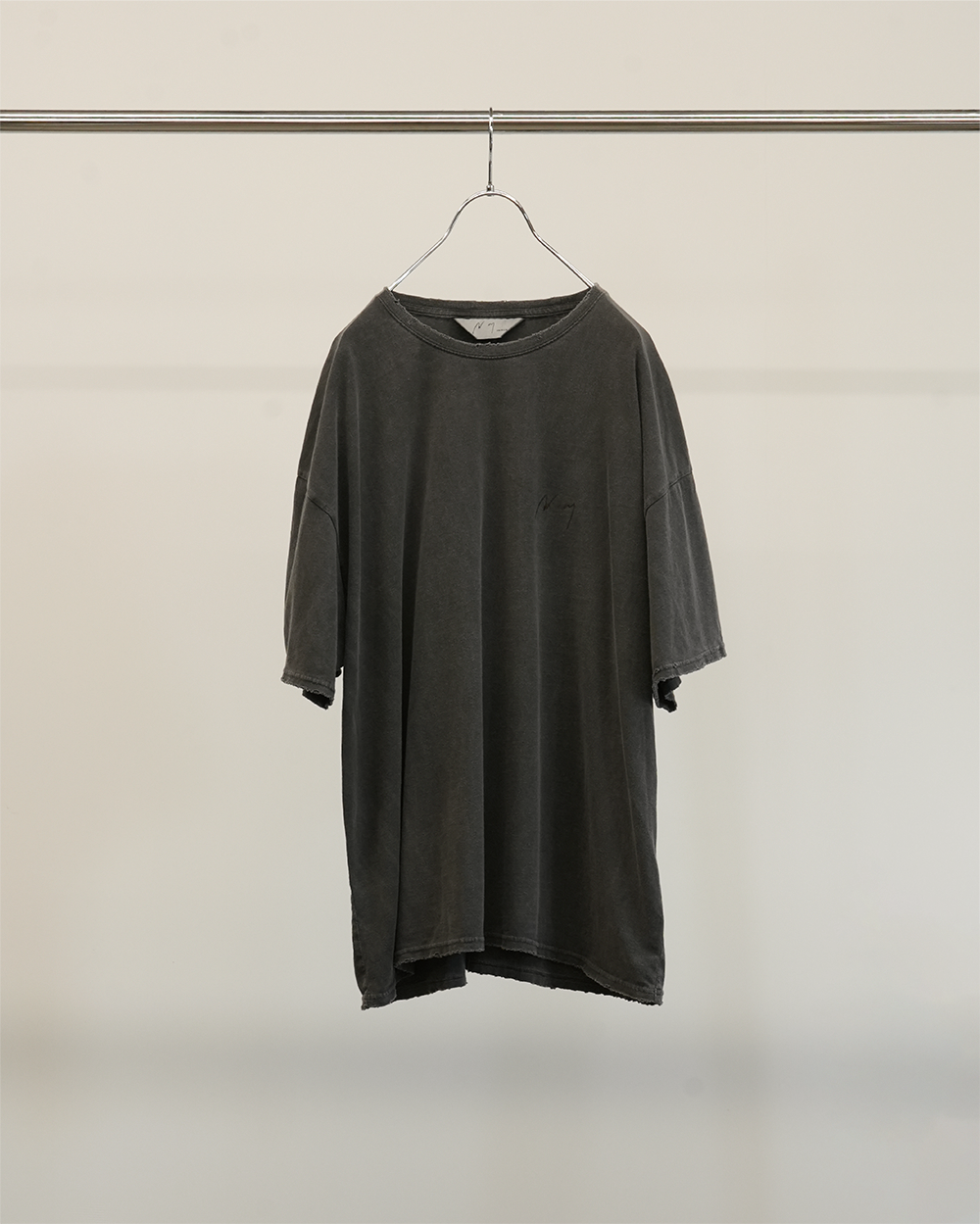 EMBROIDERY DYED T-SHIRT(BLACK)