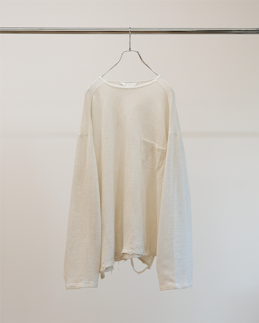 MARBLING MESH LS T-SHIRT(WHITE)