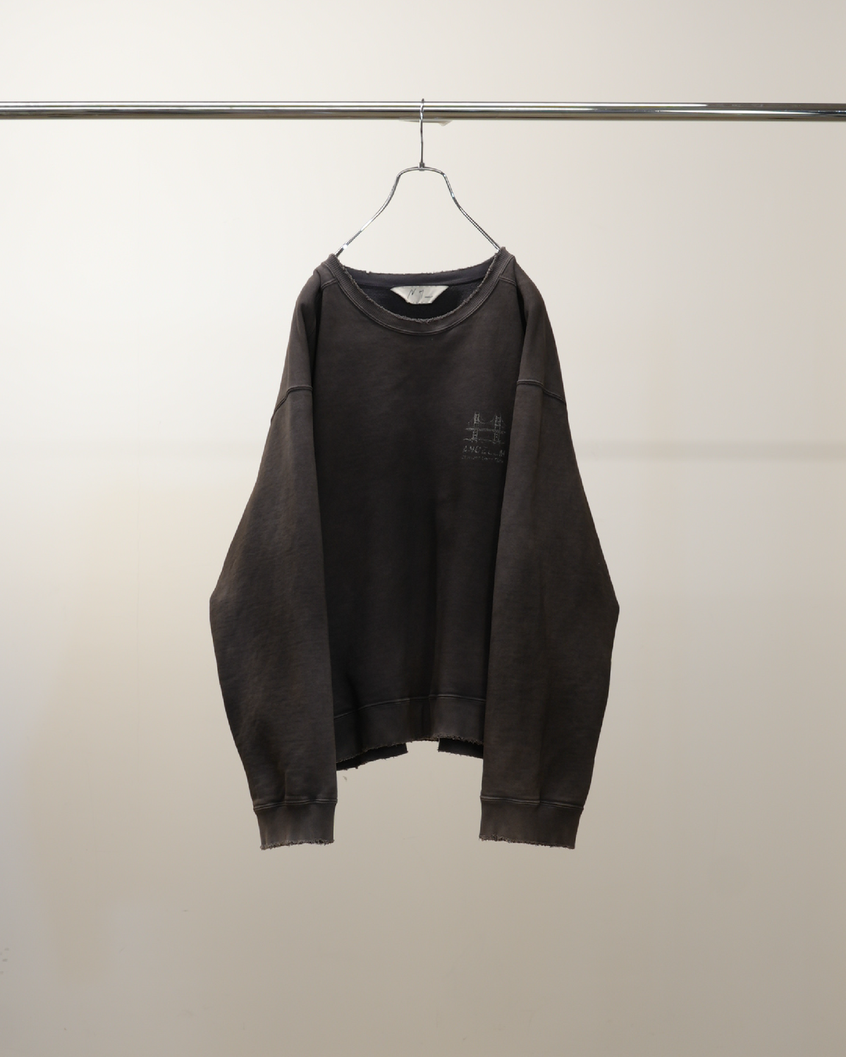 トップス ancellm BRIDGE SWEAT SHIRT (Black) BRIDGE SWEAT SHIRT(BLACK)