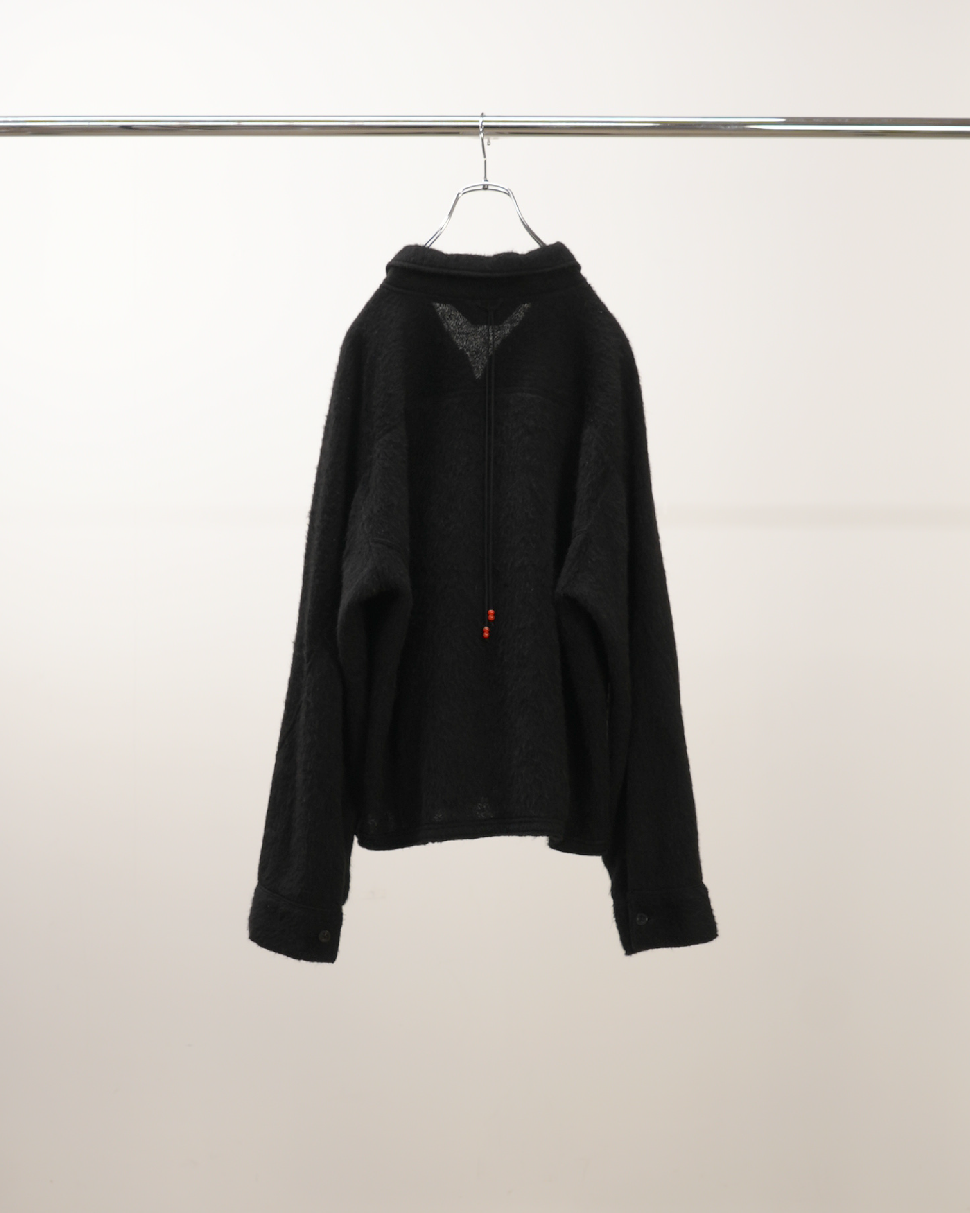 SHAGGY ZIP UP SHIRT(BLACK)