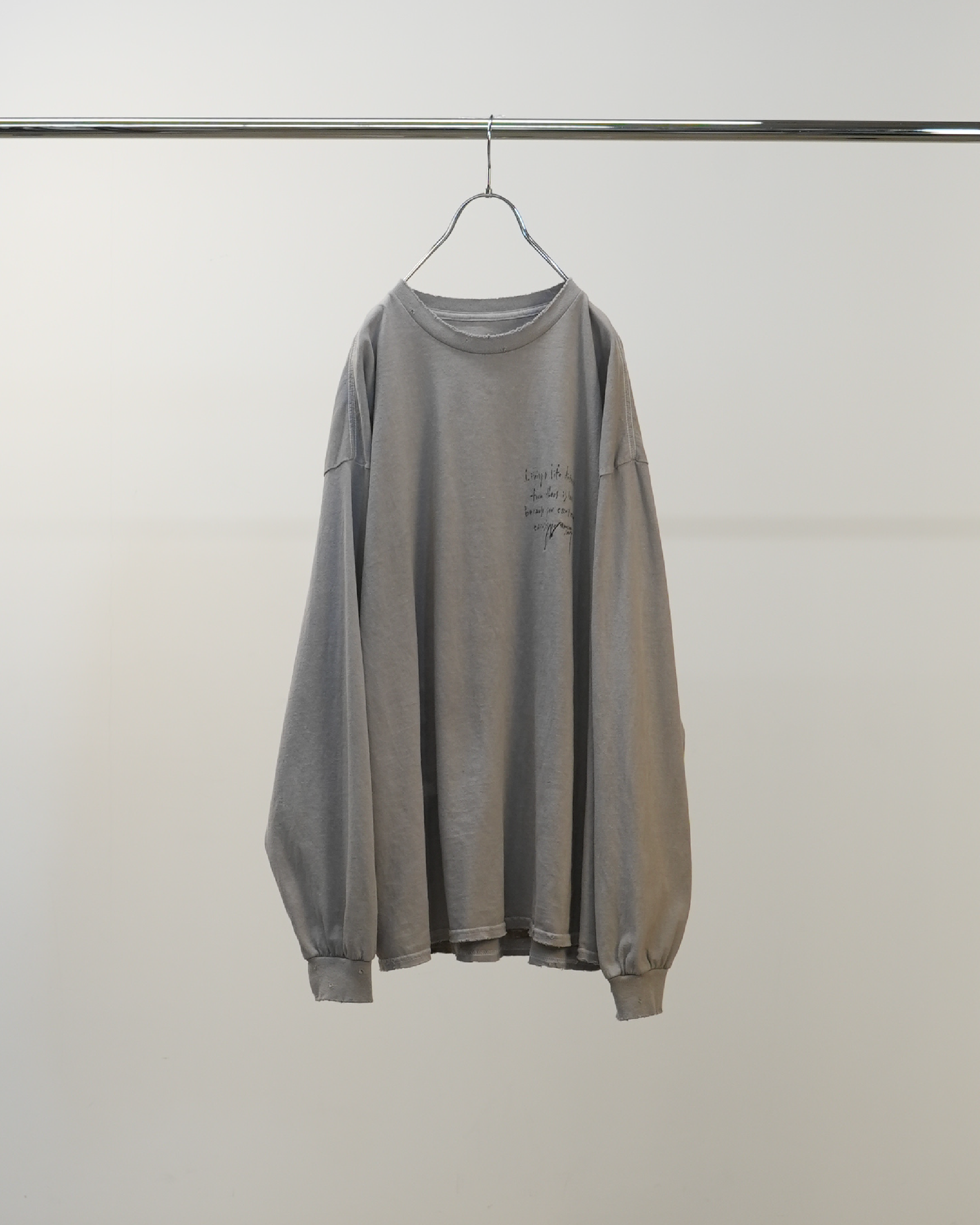 MESSAGE L/S T-SHIRT(GRAY)