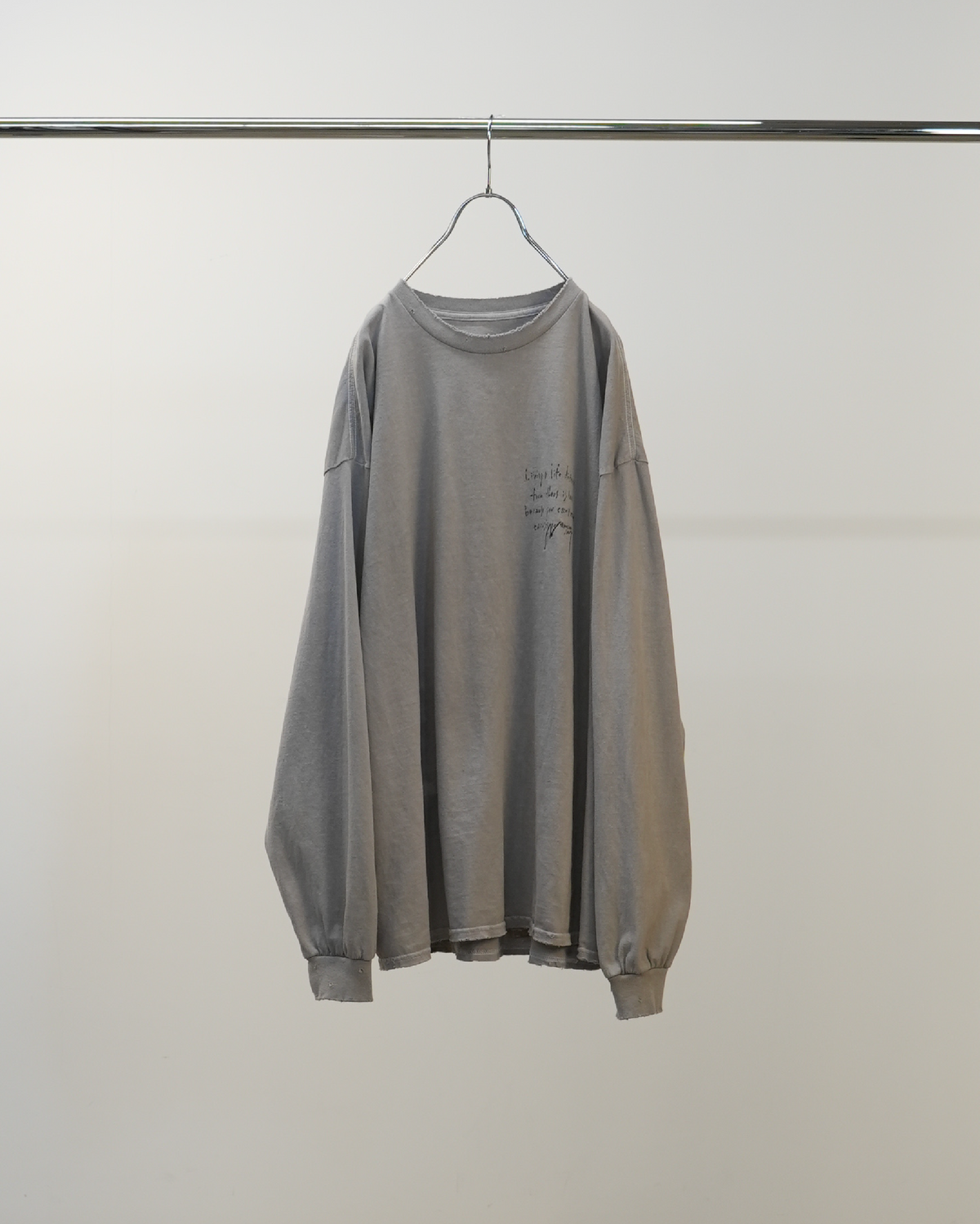 MESSAGE L/S T-SHIRT(GRAY)