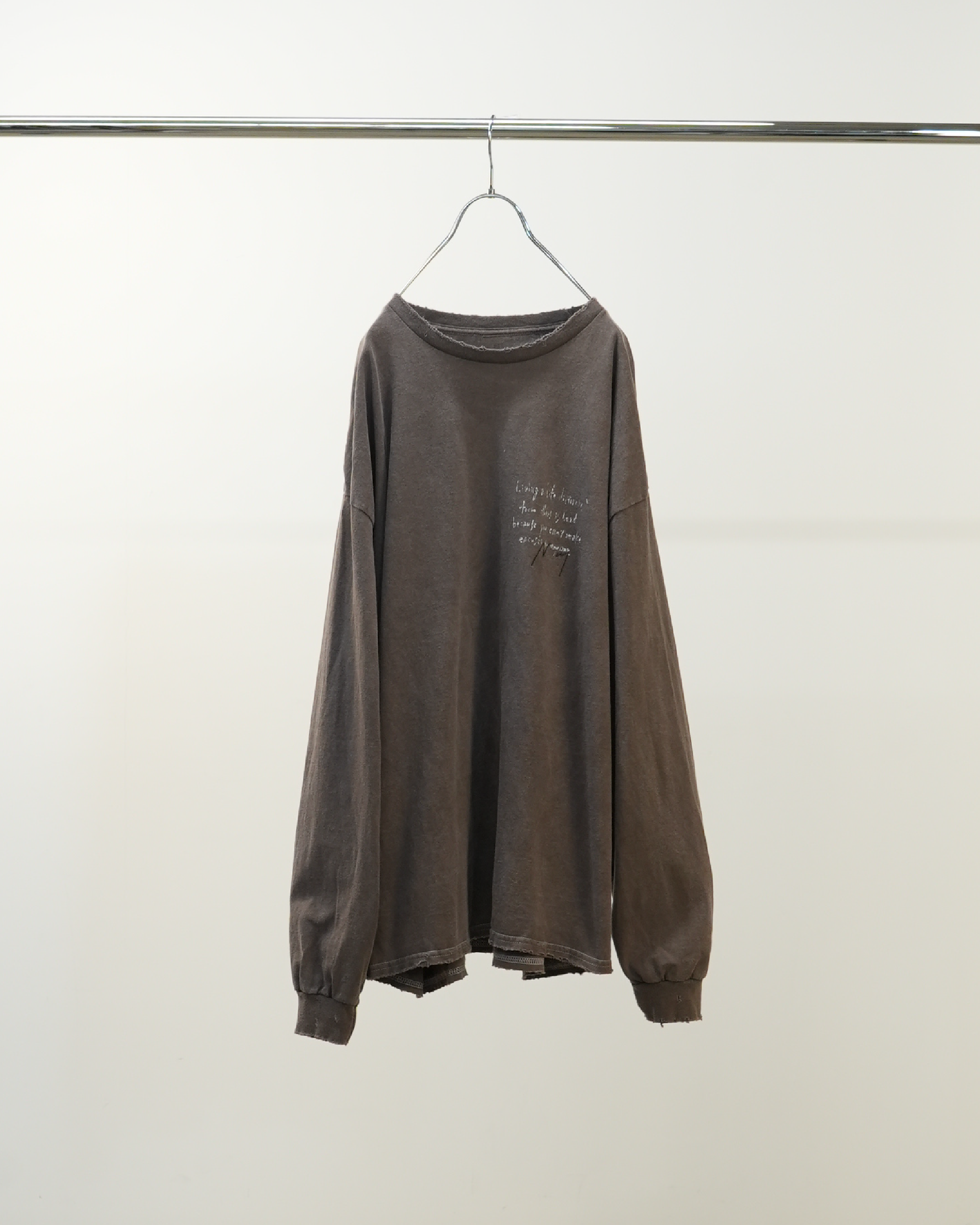 MESSAGE L/S T-SHIRT(BROWN)