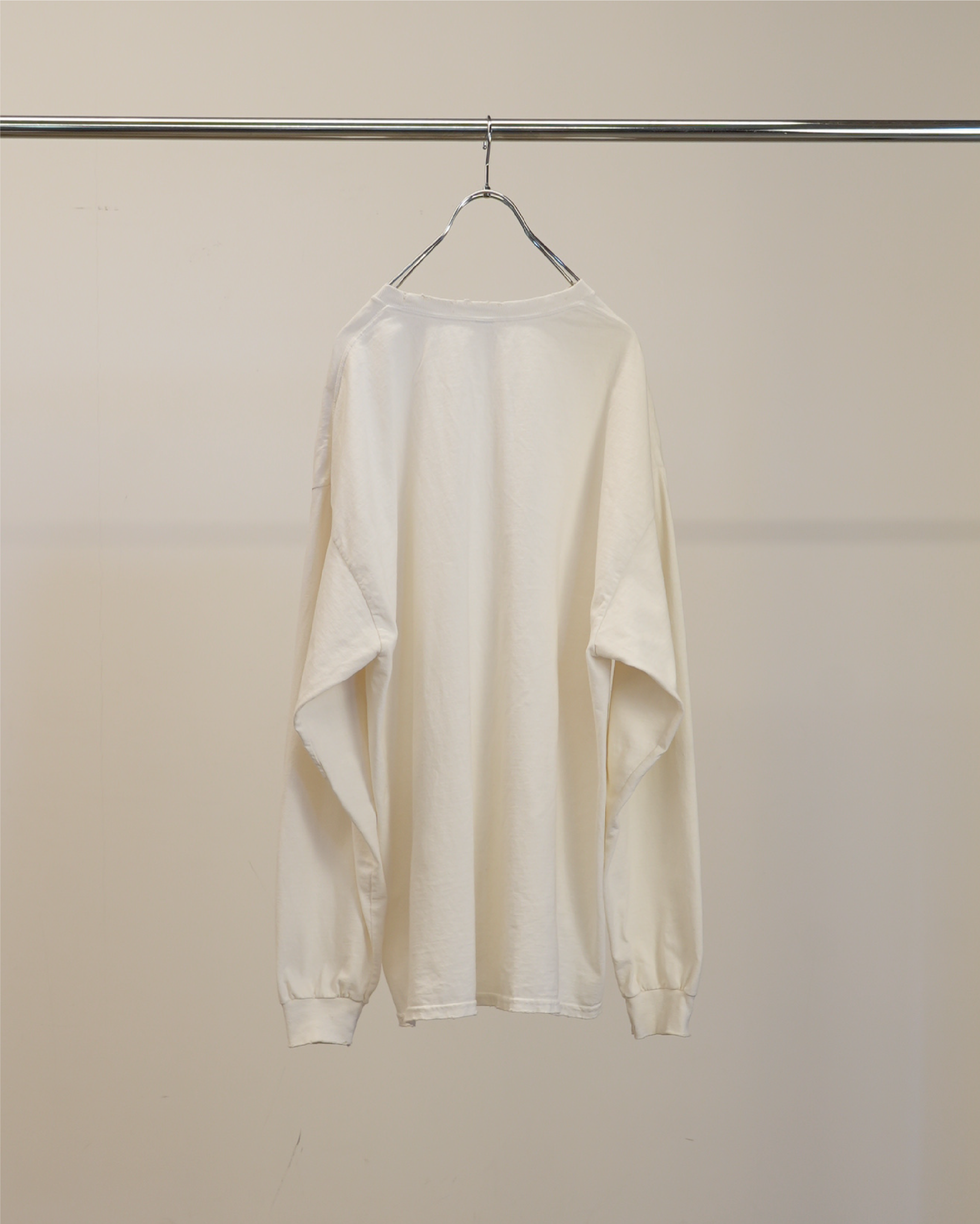 EMBROIDERY DYED LS(WHITE)