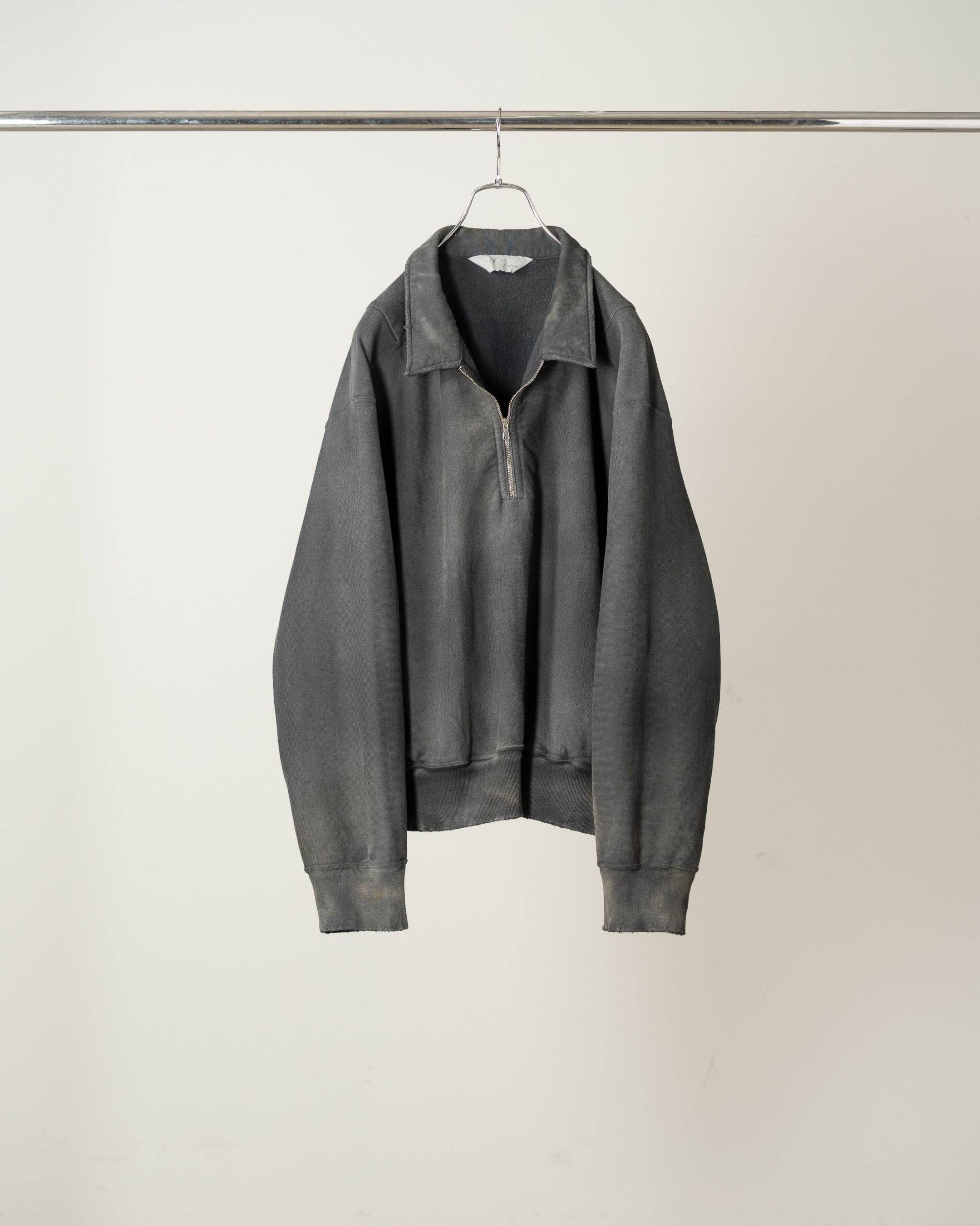 FLEECE-LINED SWEAT PULLOVER(BLACK)