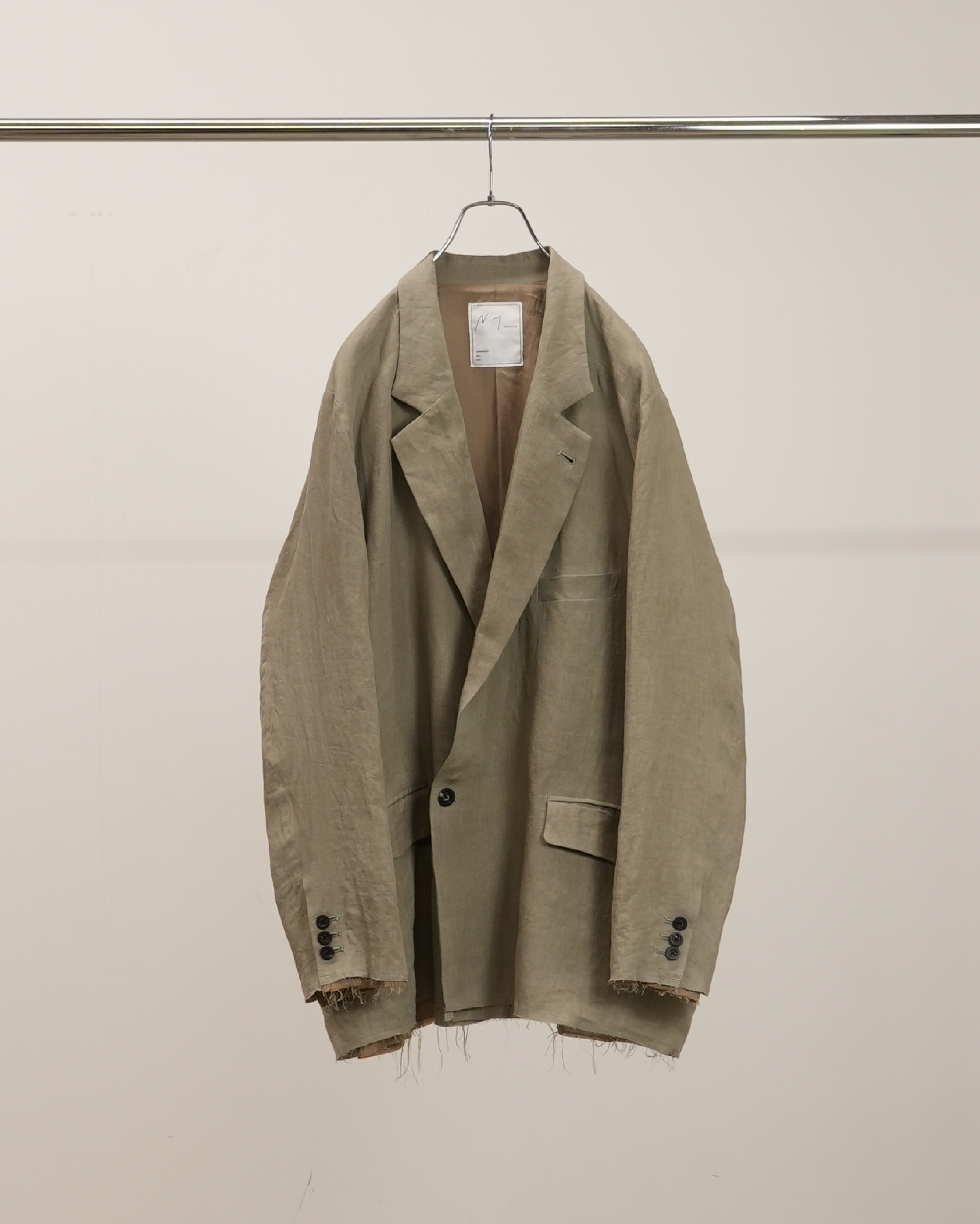 100/S LINEN TAILORED JACKET(KHAKIBEIGE)