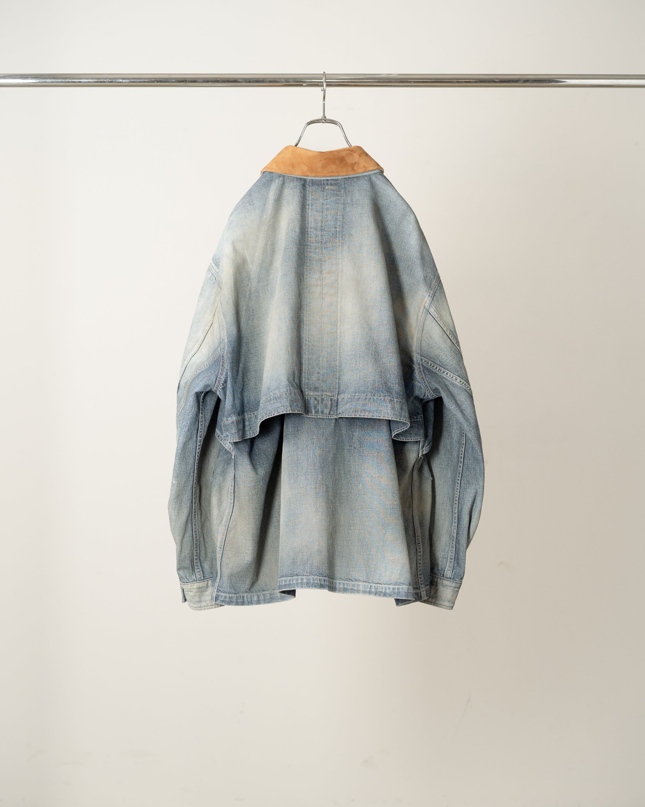 AGING DENIM HALF JACKET(INDIGO)