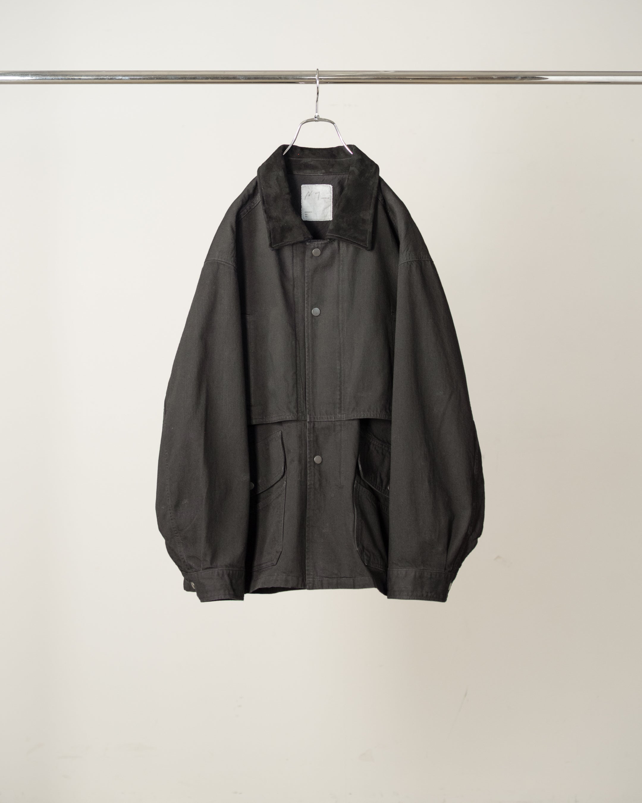 AGING DENIM HALF JACKET(BLACK)