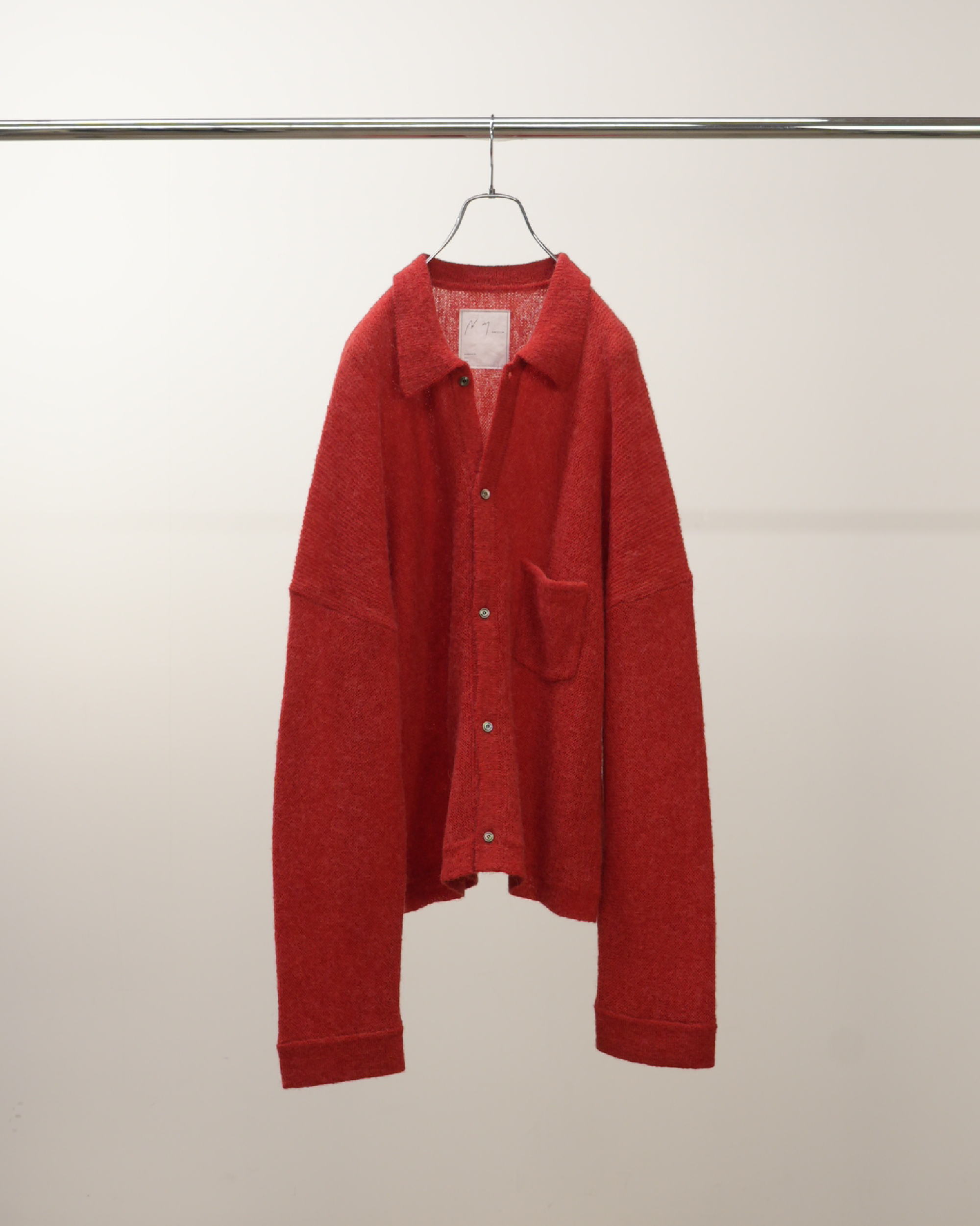 トップス 25AW ANCELLM KIMONO KNIT SHIRT RED 1 KIMONO KNIT SHIRT(RED)