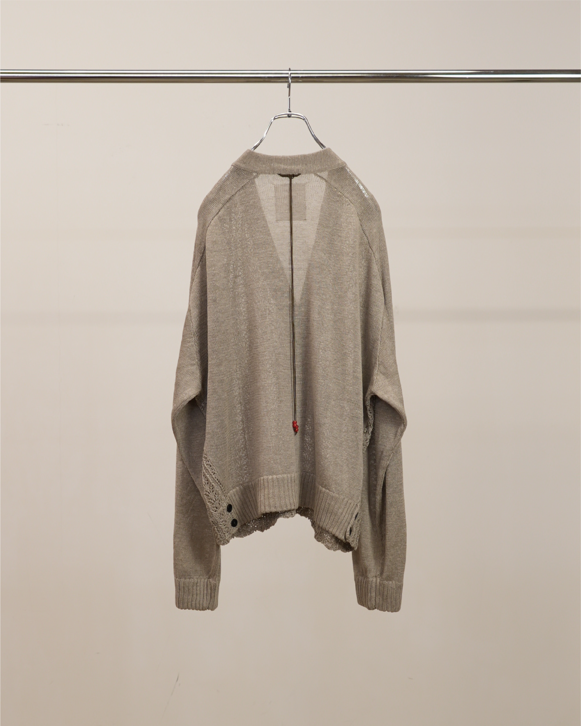 LACED KNIT CARDIGAN(BEIGE)