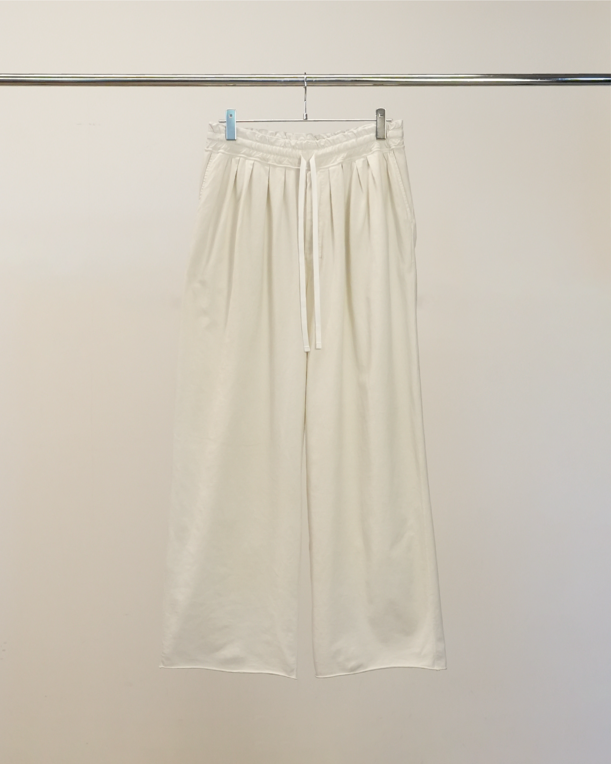 DRAPE WIDE EASY CUT SLACKS(WHITE)