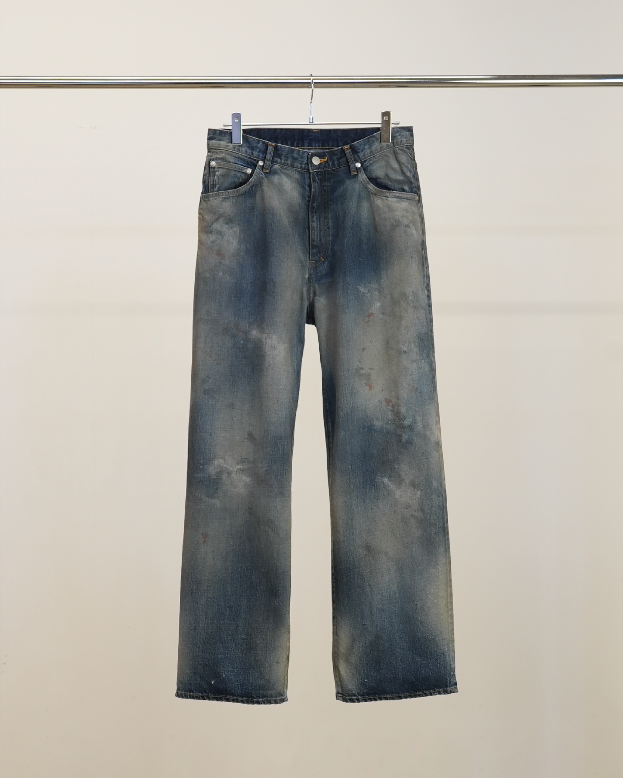 AGING MIDDLE STRAIGHT 5P DENIM PANTS(INDIGO)