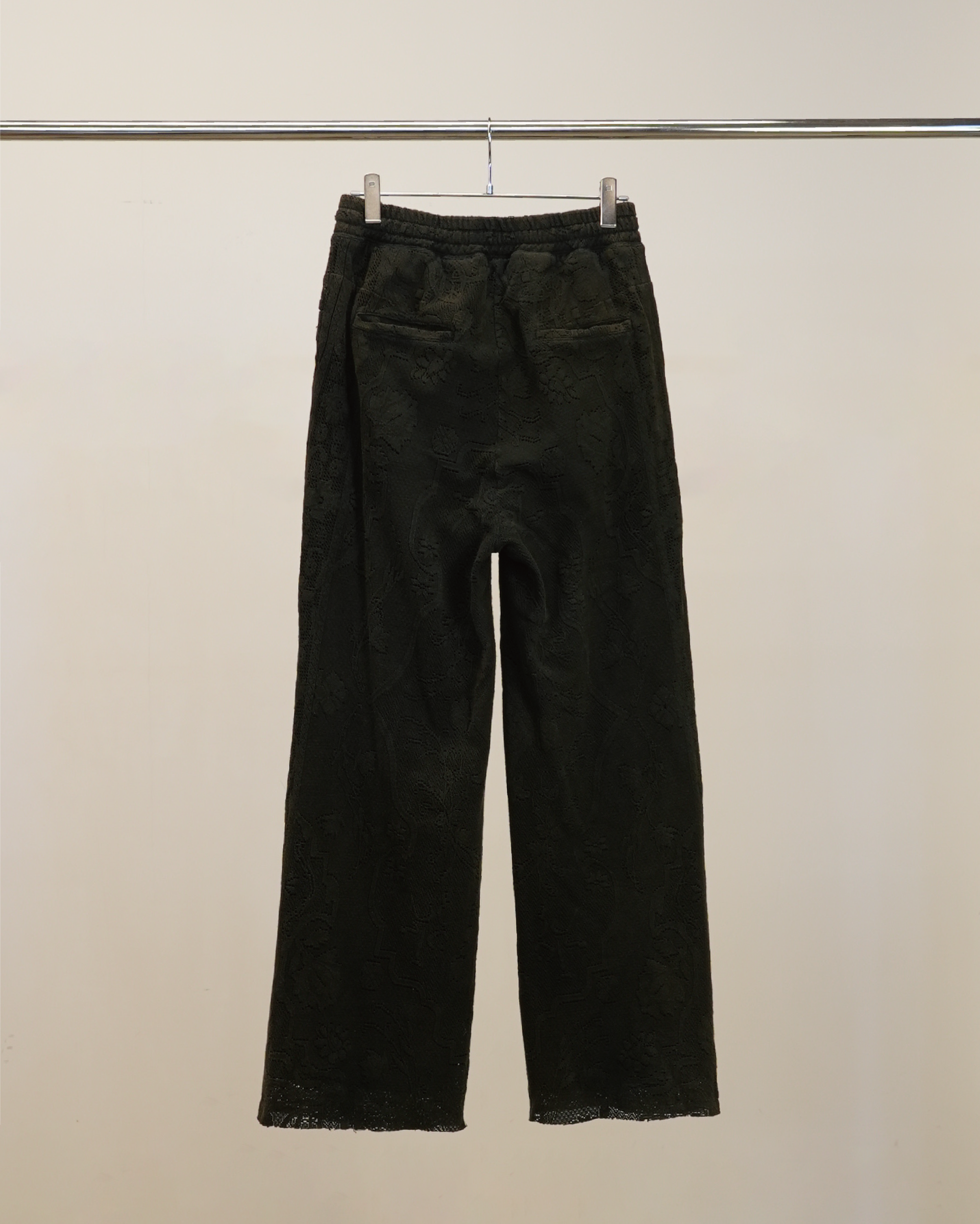 AGING LACE DOUBLE PANEL SLACKS(BLACK)