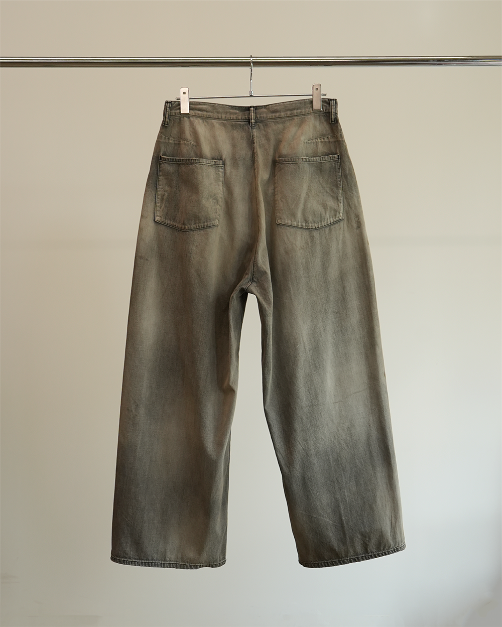 LIGHT OZ WIDE STRAIGHT DENIM PANTS(BLACK)