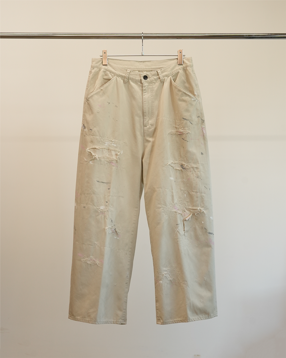 REMAKE WIDE CHINO TROUSERS(BEIGE)