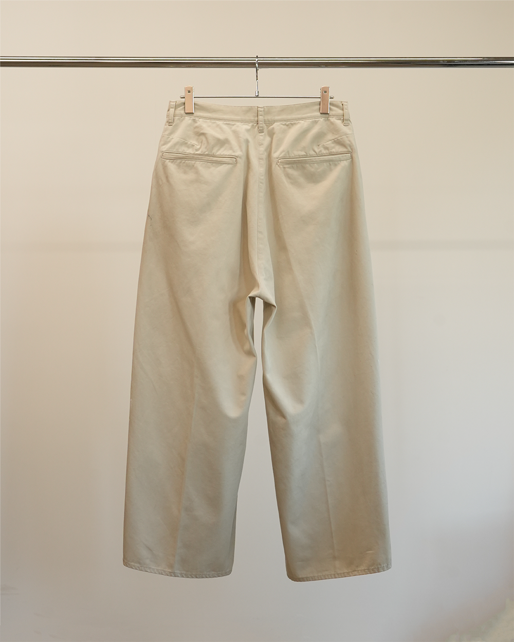 REMAKE WIDE CHINO TROUSERS(BEIGE)