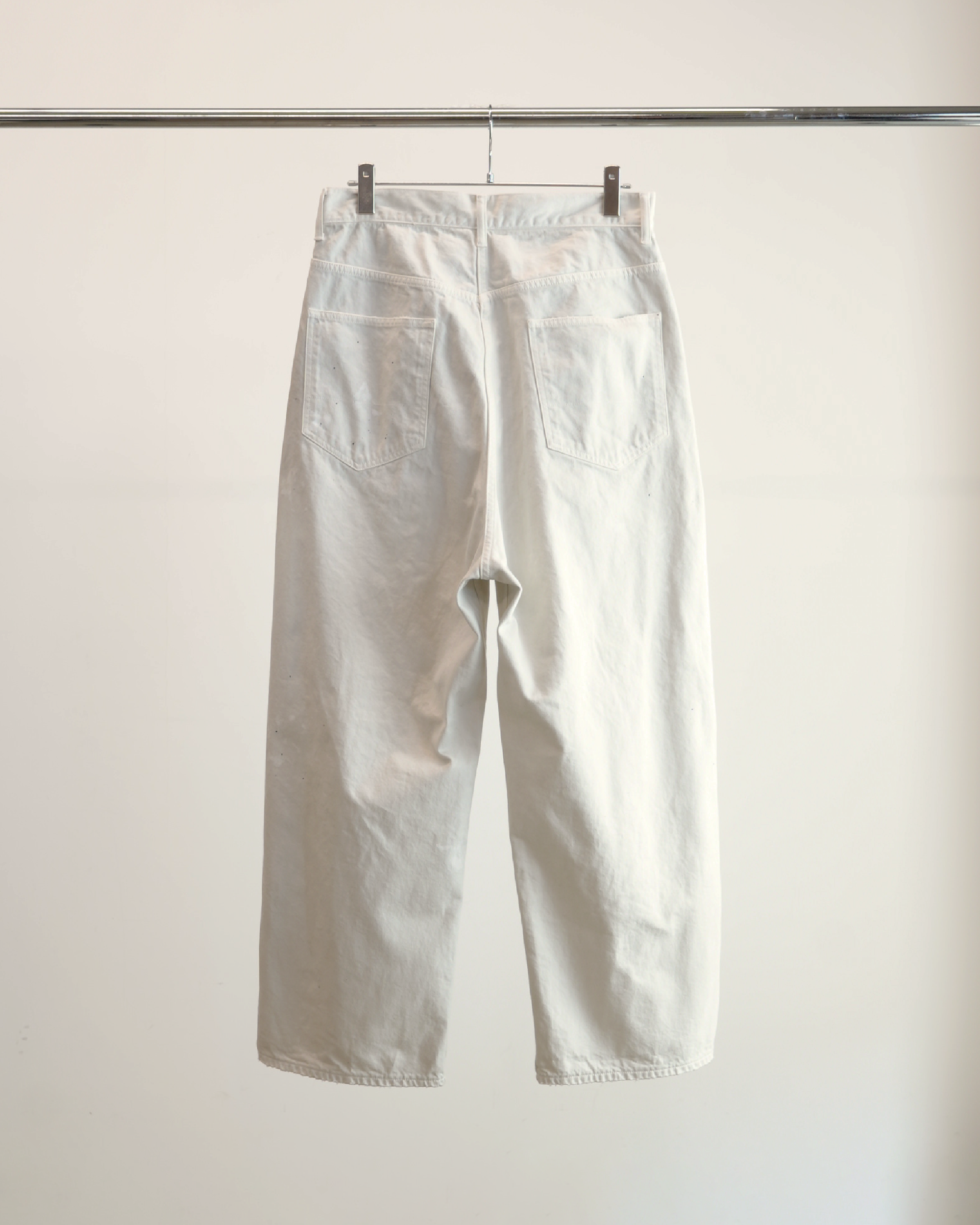 DAMAGE WIDE 5P DENIM PANTS(WHITE)