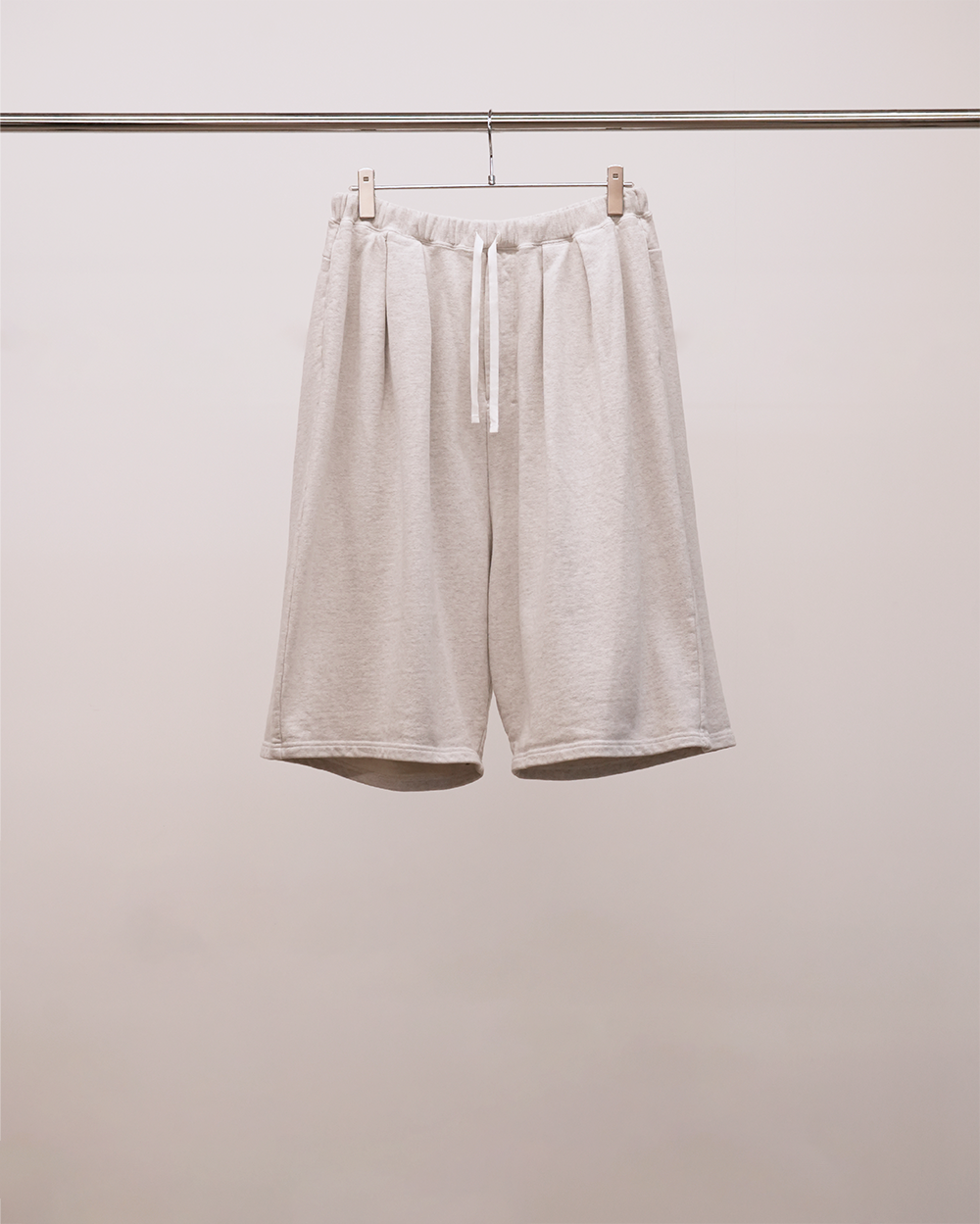 パンツ ANCELLM 3/4 Tuck Sweat Shorts (Ash Gray) 3/4 TUCK SWEAT SHORTS(ASH GRAY)
