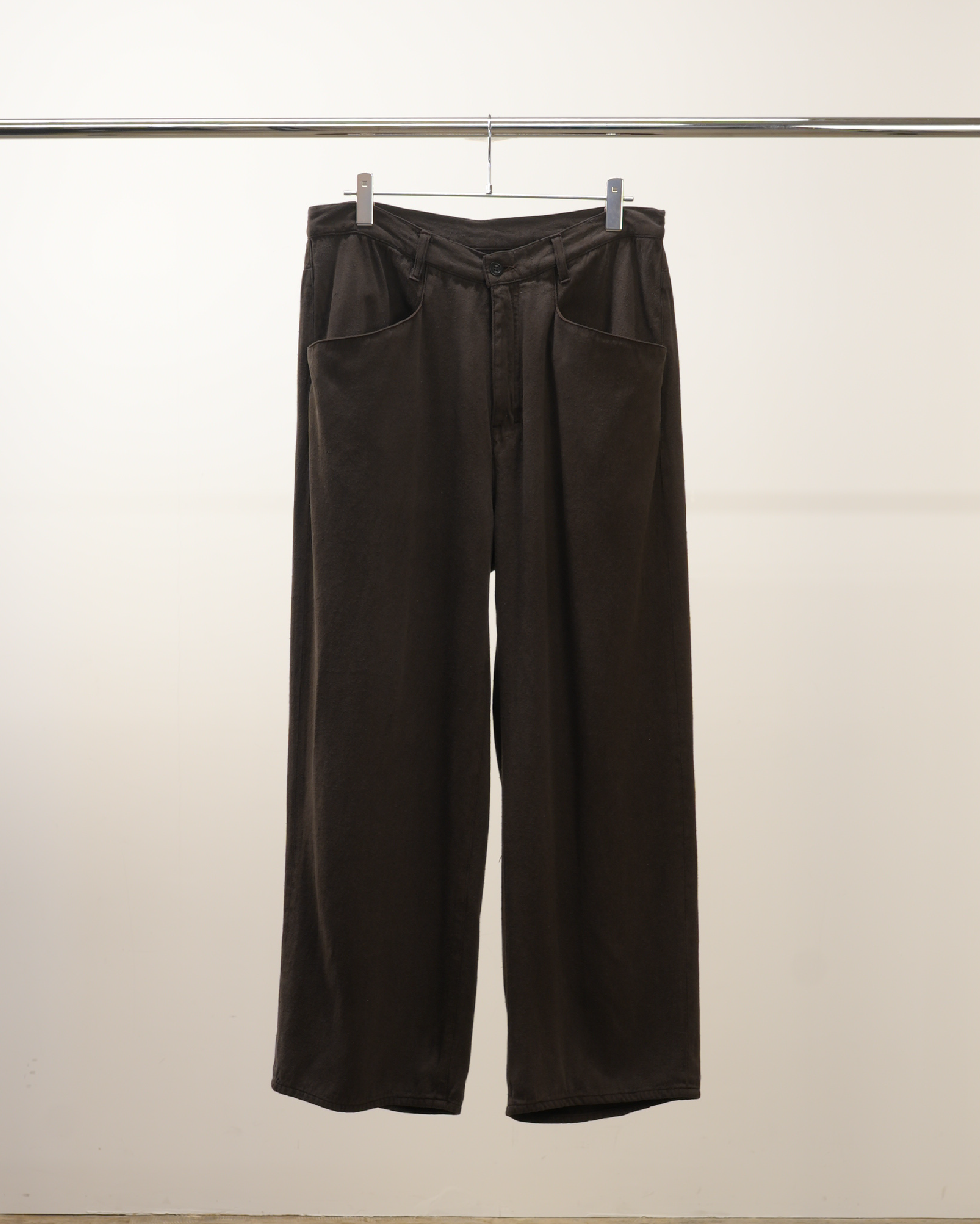 SILK WIDE SLACKS(D.OLIVE)