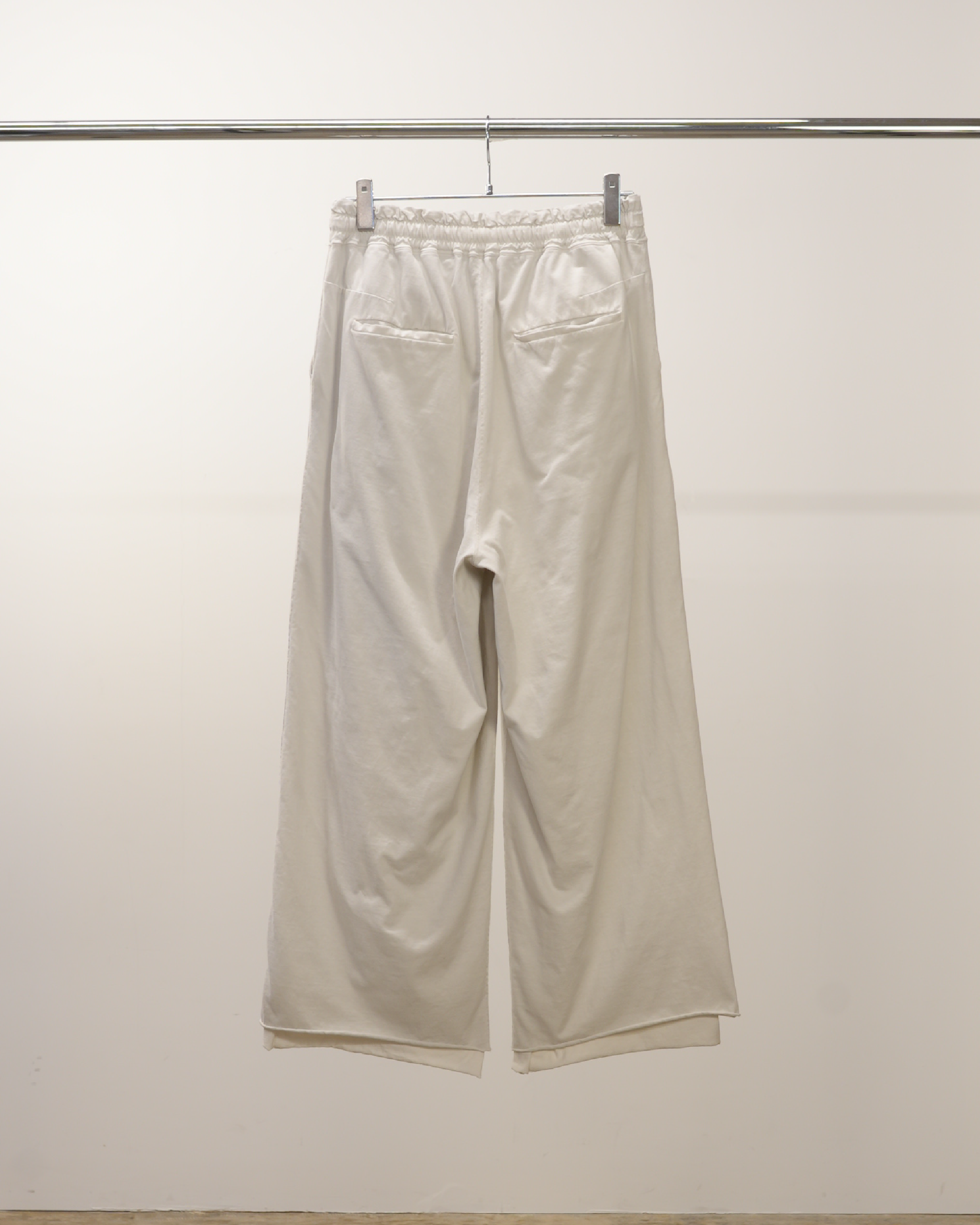 DRAPE WIDE EASY CUT SLACKS(WHITE)