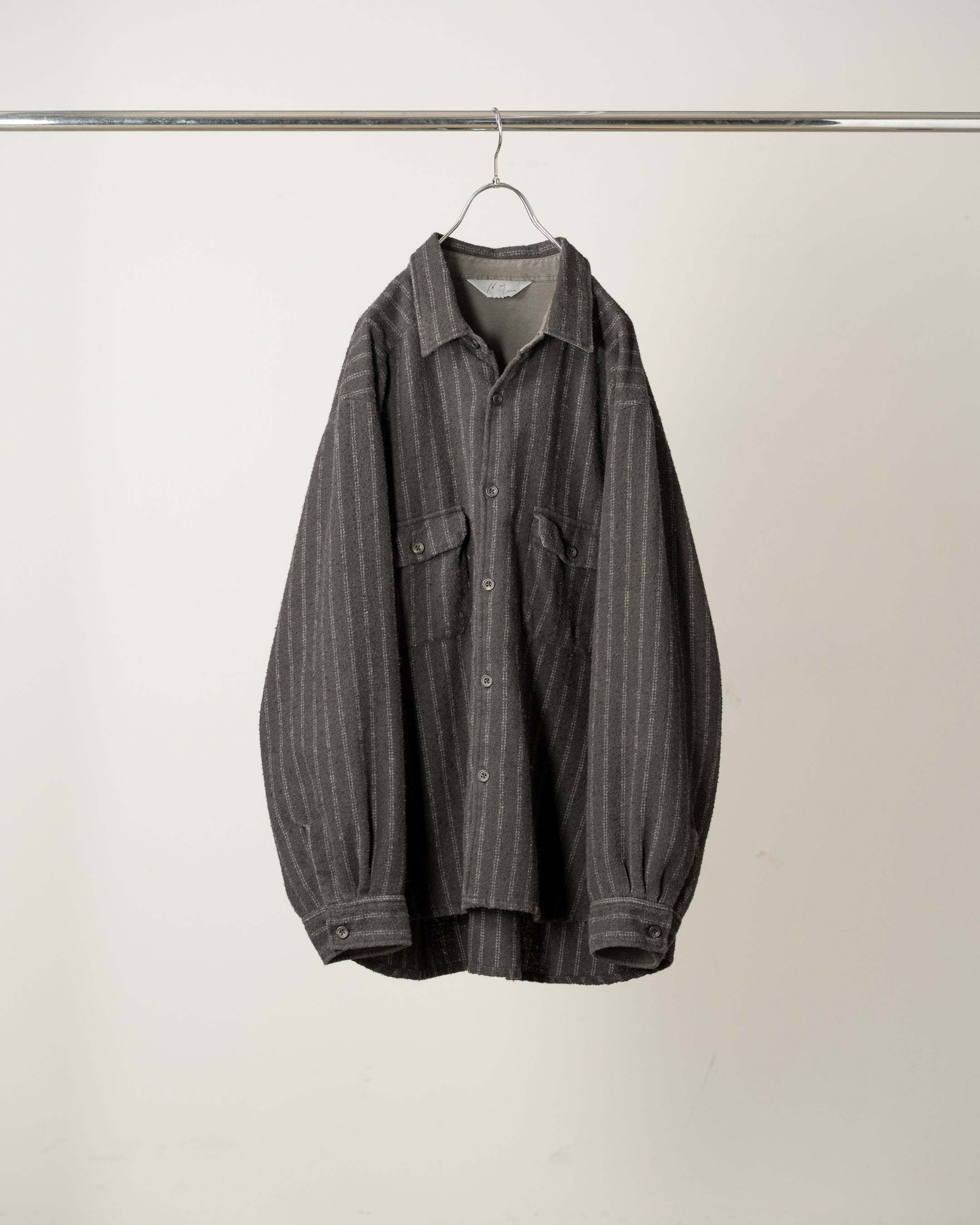 STRIPE BOXY WORK SHIRT(BLACK)
