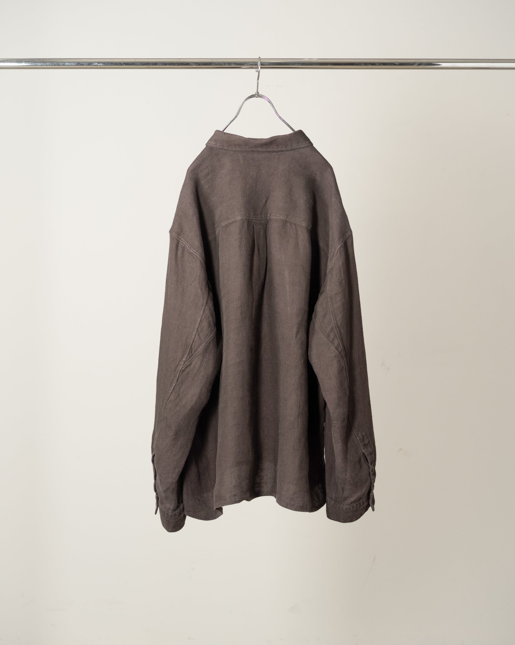 LINEN OVER SHIRT(BROWN)