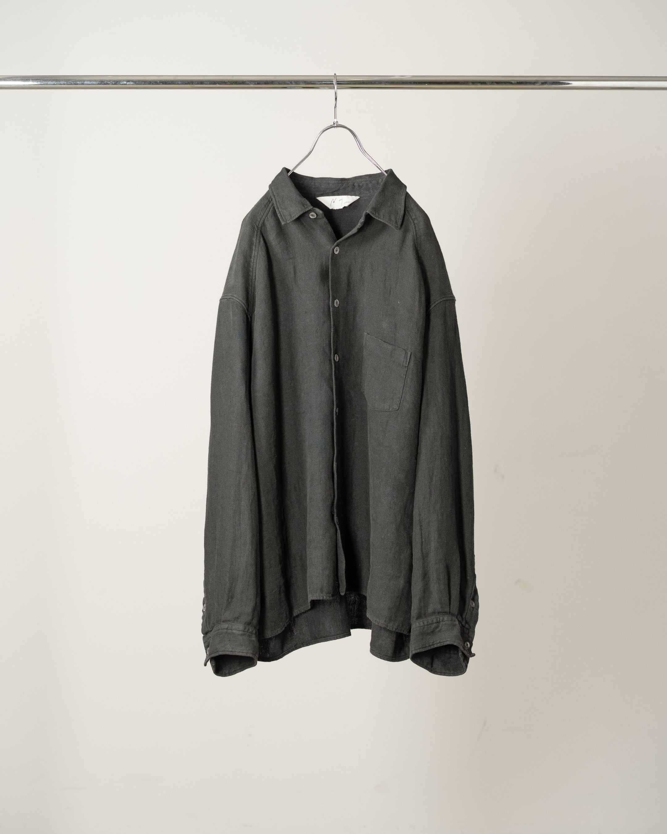 LINEN OVER SHIRT(BLACK)