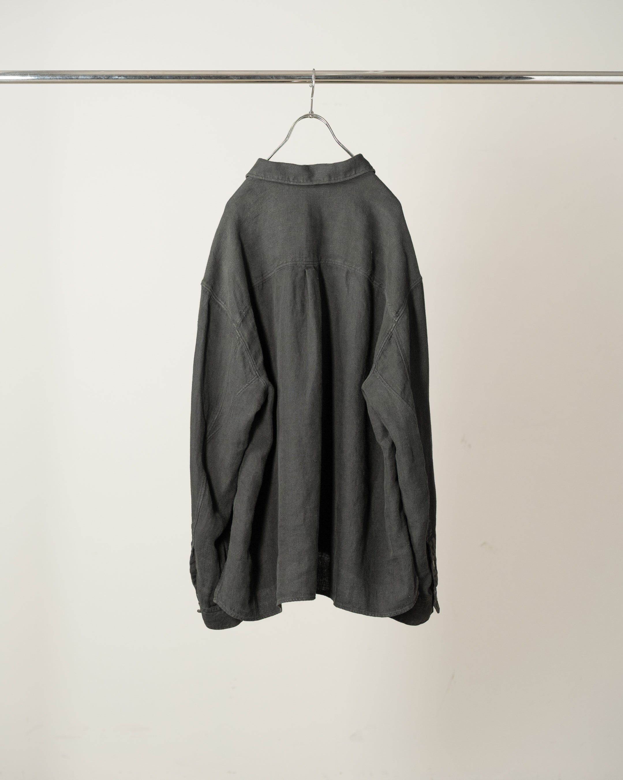 LINEN OVER SHIRT(BLACK)