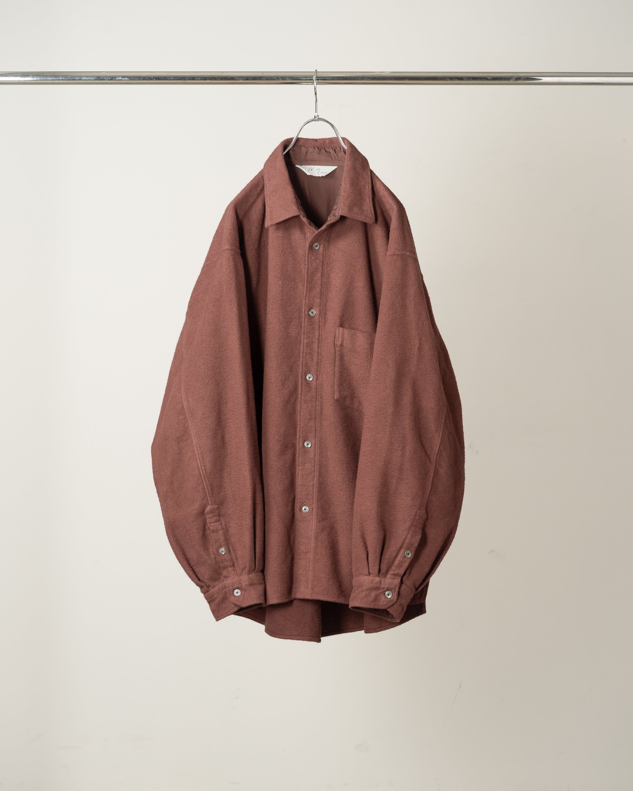 BRUSHED COTTON OVER SHIRT(MARRON)