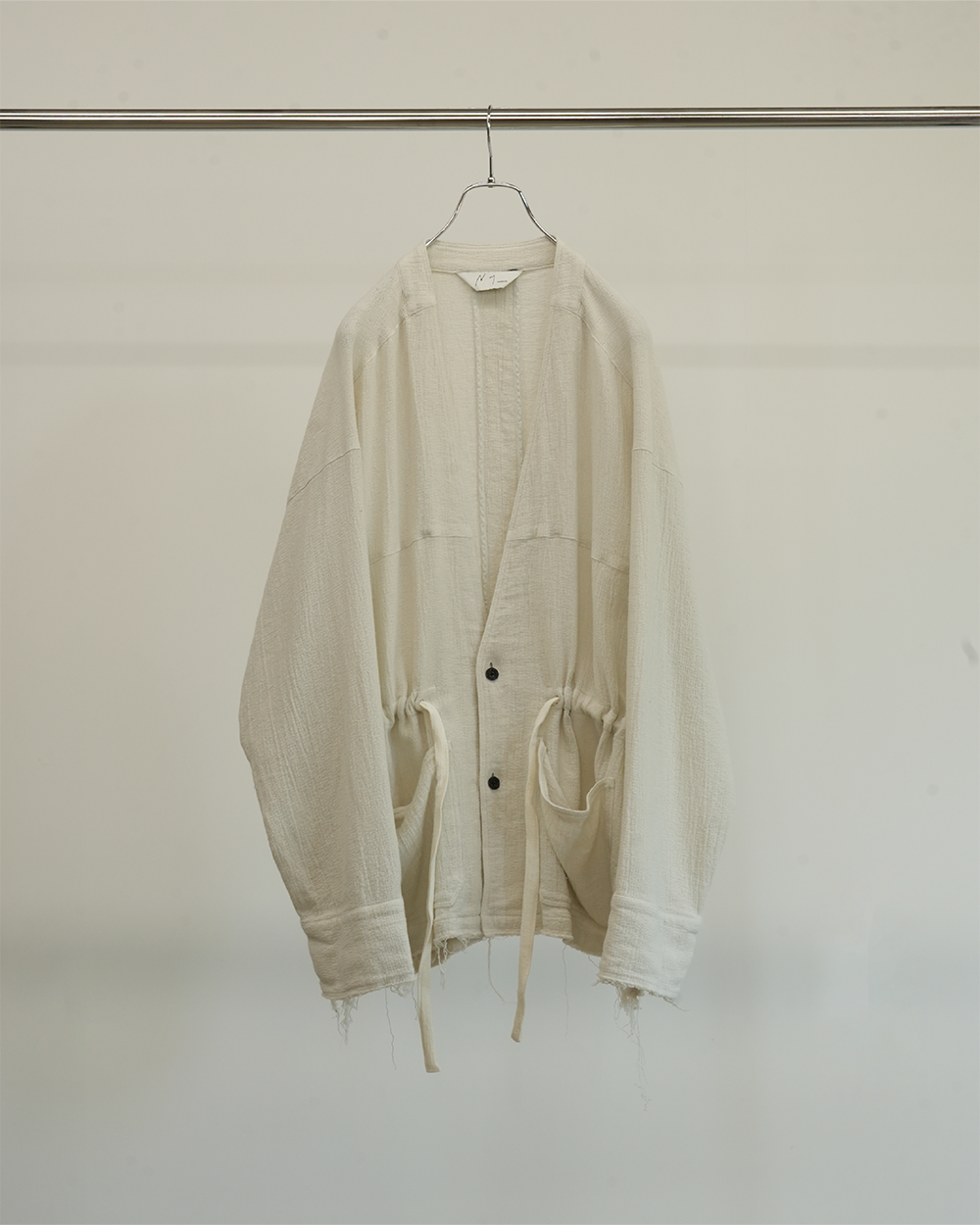 PANAMA COLLAR LESS SHIRT JACKET(OFF WHITE)