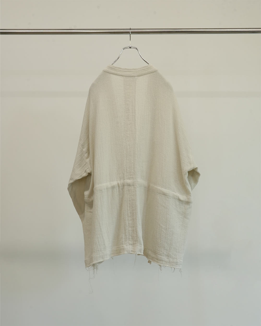 PANAMA COLLAR LESS SHIRT JACKET(OFF WHITE)