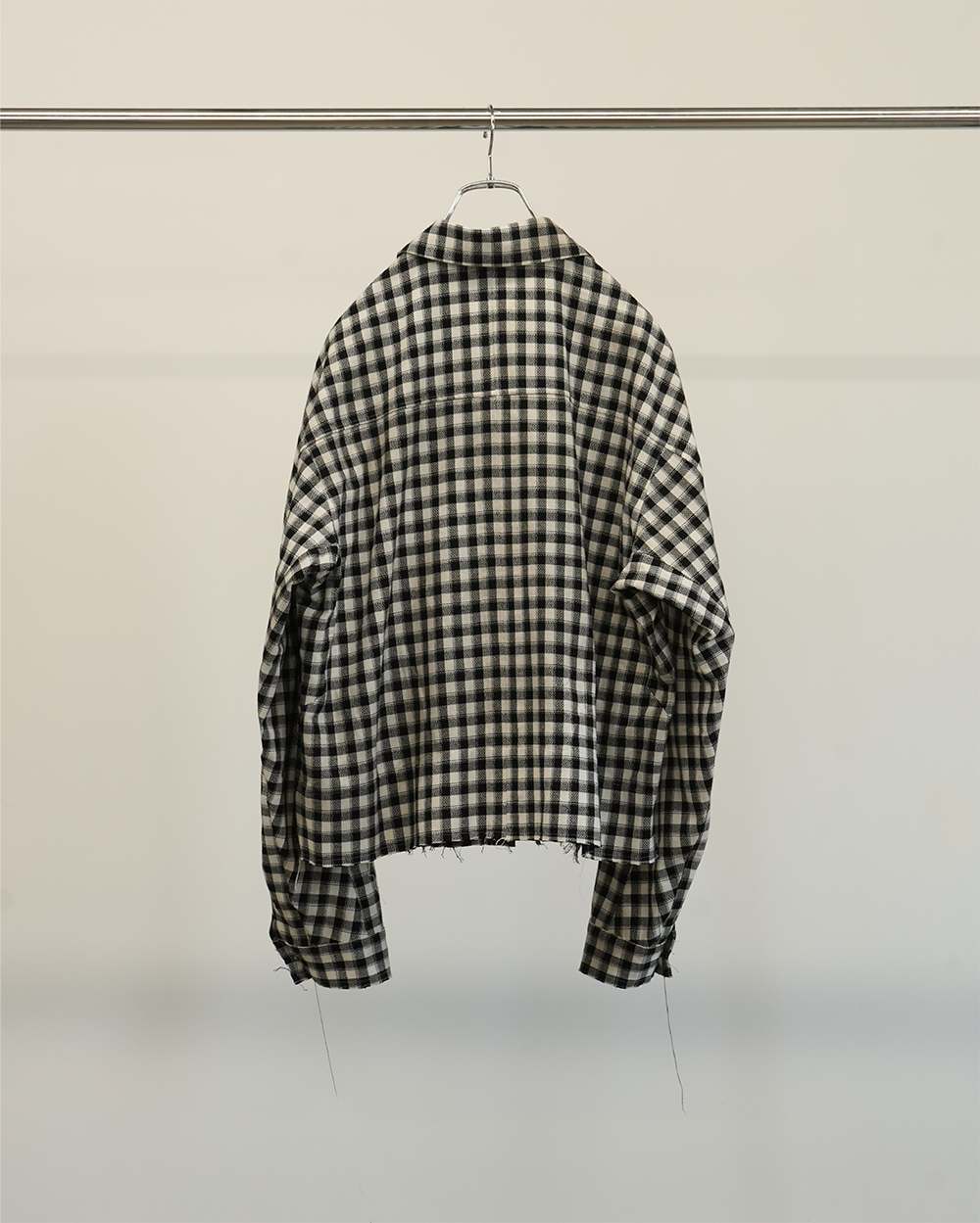 C/R CHECK SHORT ZIPUP SHIRT(BLACK)