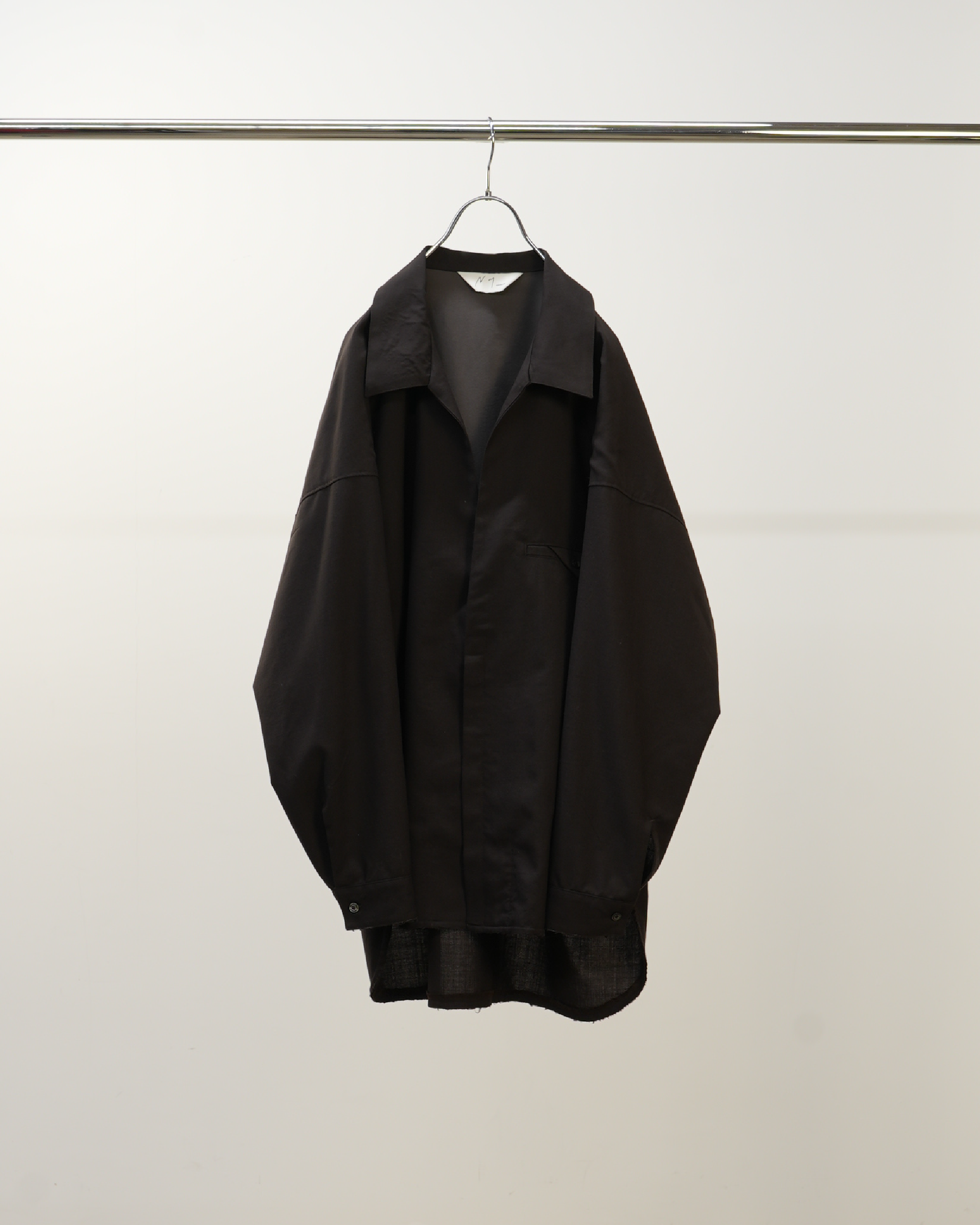 WASH WOOL LONG SHIRT(BROWN)